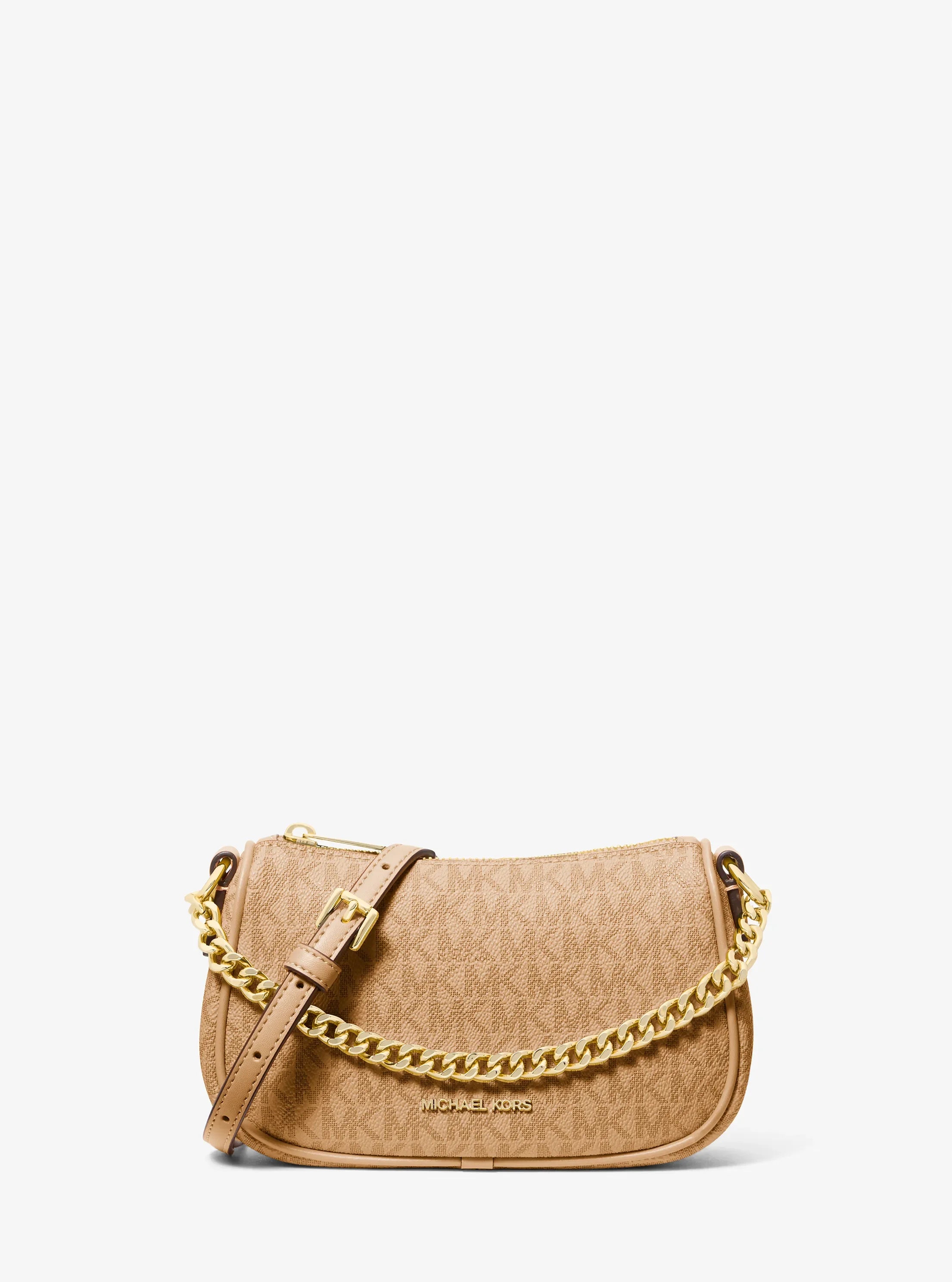 Michael Kors Carmela Small Signature Logo Convertible Crossbody Bag 'Camel'