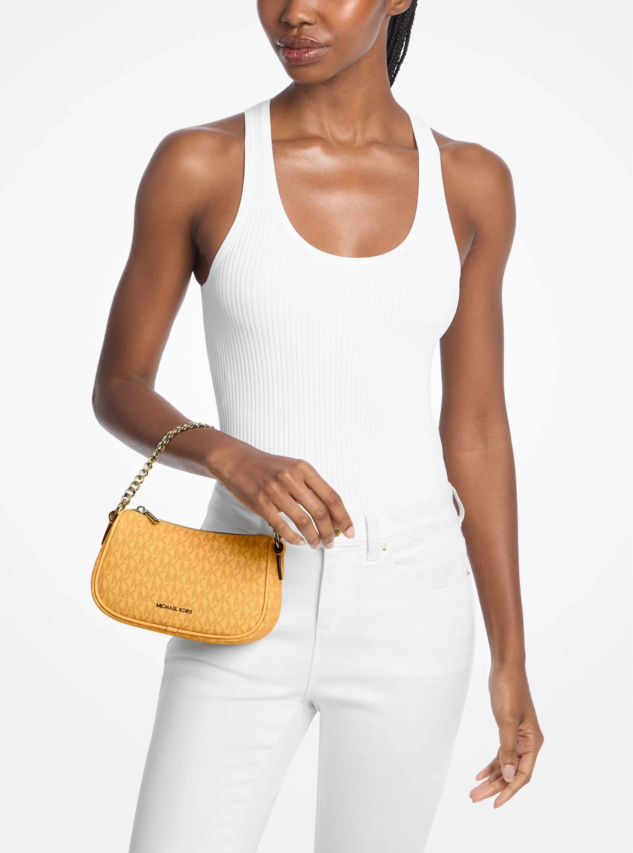 Michael Kors Carmela Small Signature Logo Convertible Crossbody Bag 'Honeywheat'