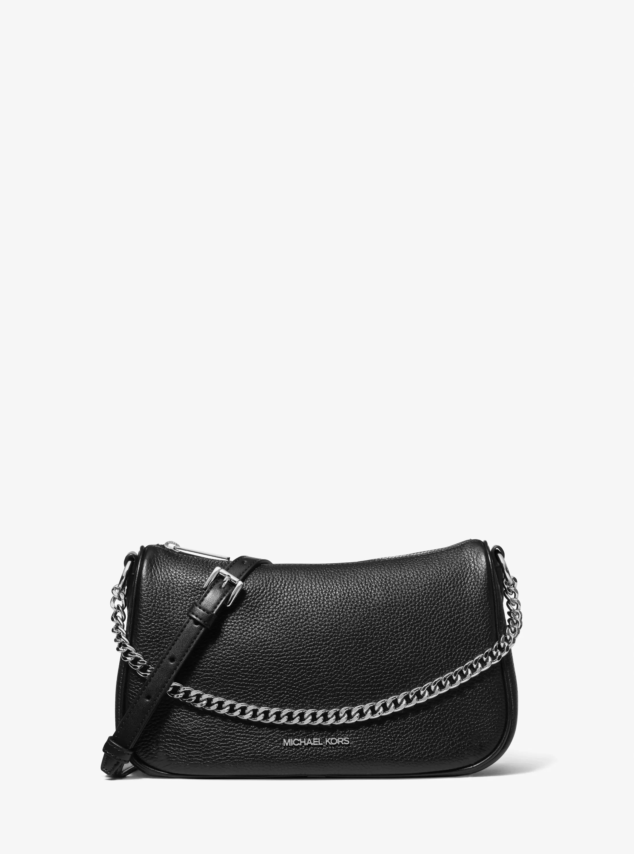 Michael Kors Carmela Medium Pebbled Leather Crossbody Bag 'Black'