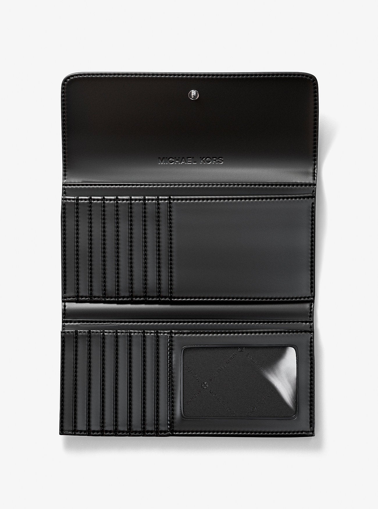 Jet Set Large Signature Logo Tri-Fold Wallet BLACK