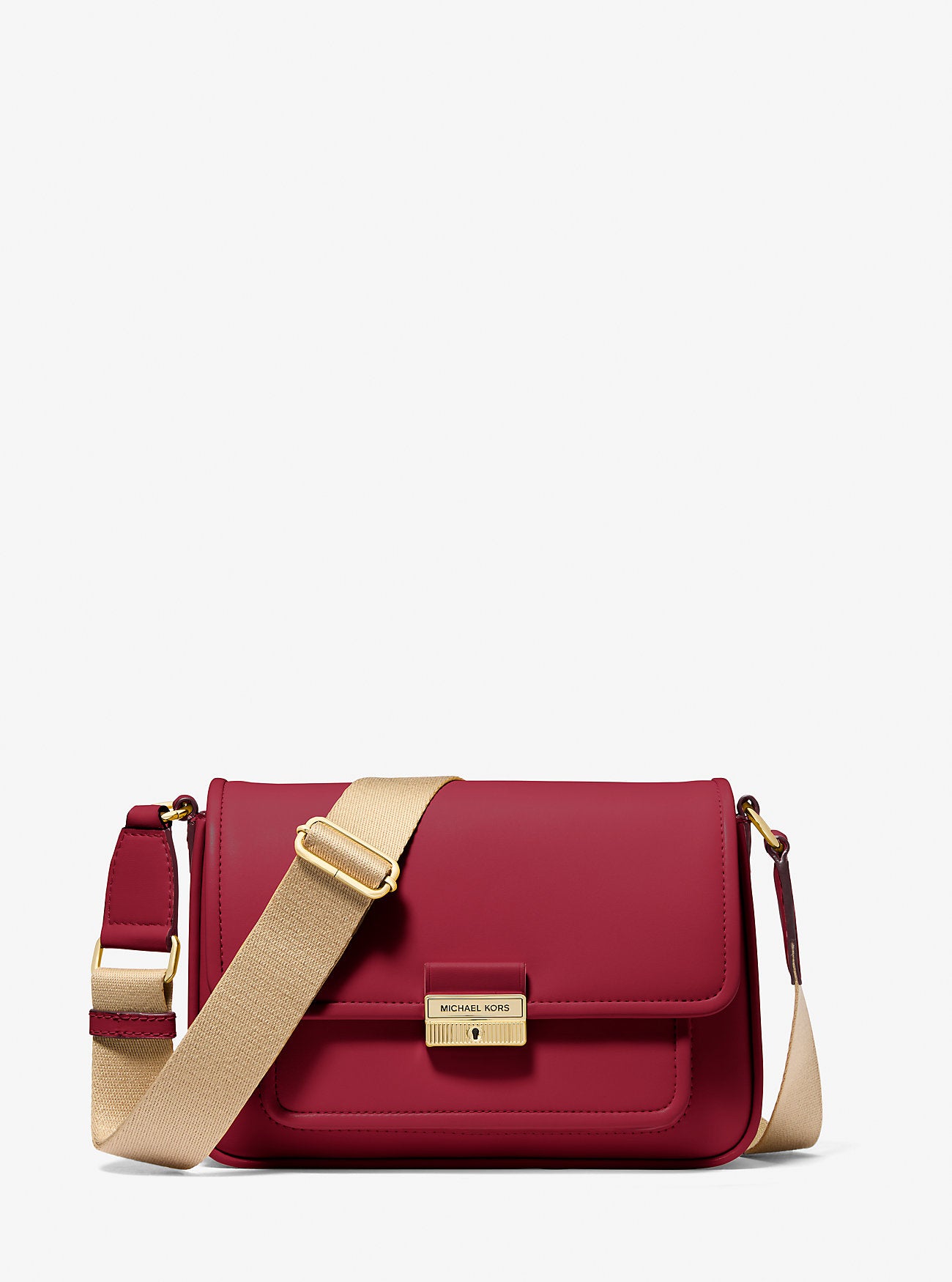 Bradshaw Medium Leather Messenger Bag CHERRY