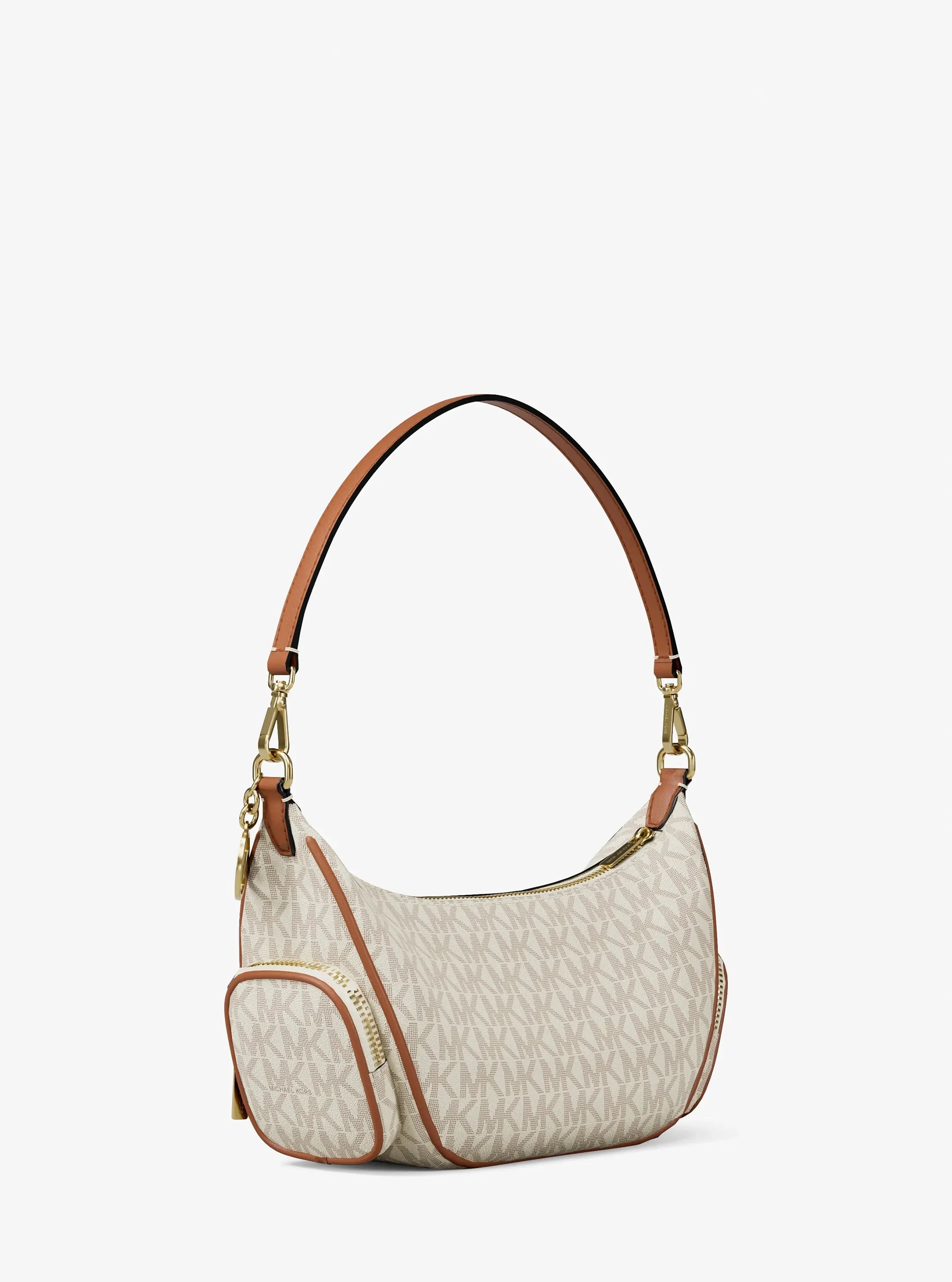 Michael Kors Merritt Small Signature Logo Convertible Shoulder Bag 'Vanilla'