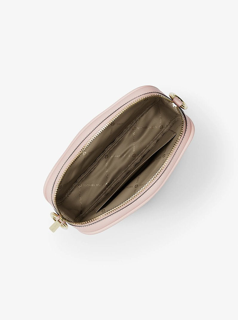 Michael Kors Jet Set Small Signature Logo Camera Crossbody Bag 'Powder Blush'