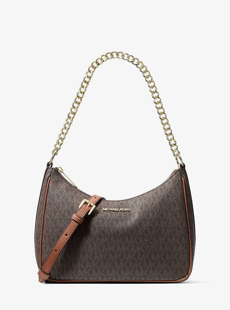 Michael Kors Jet Set Travel Large Signature Logo Convertible Crossbody Bag 'Brown'