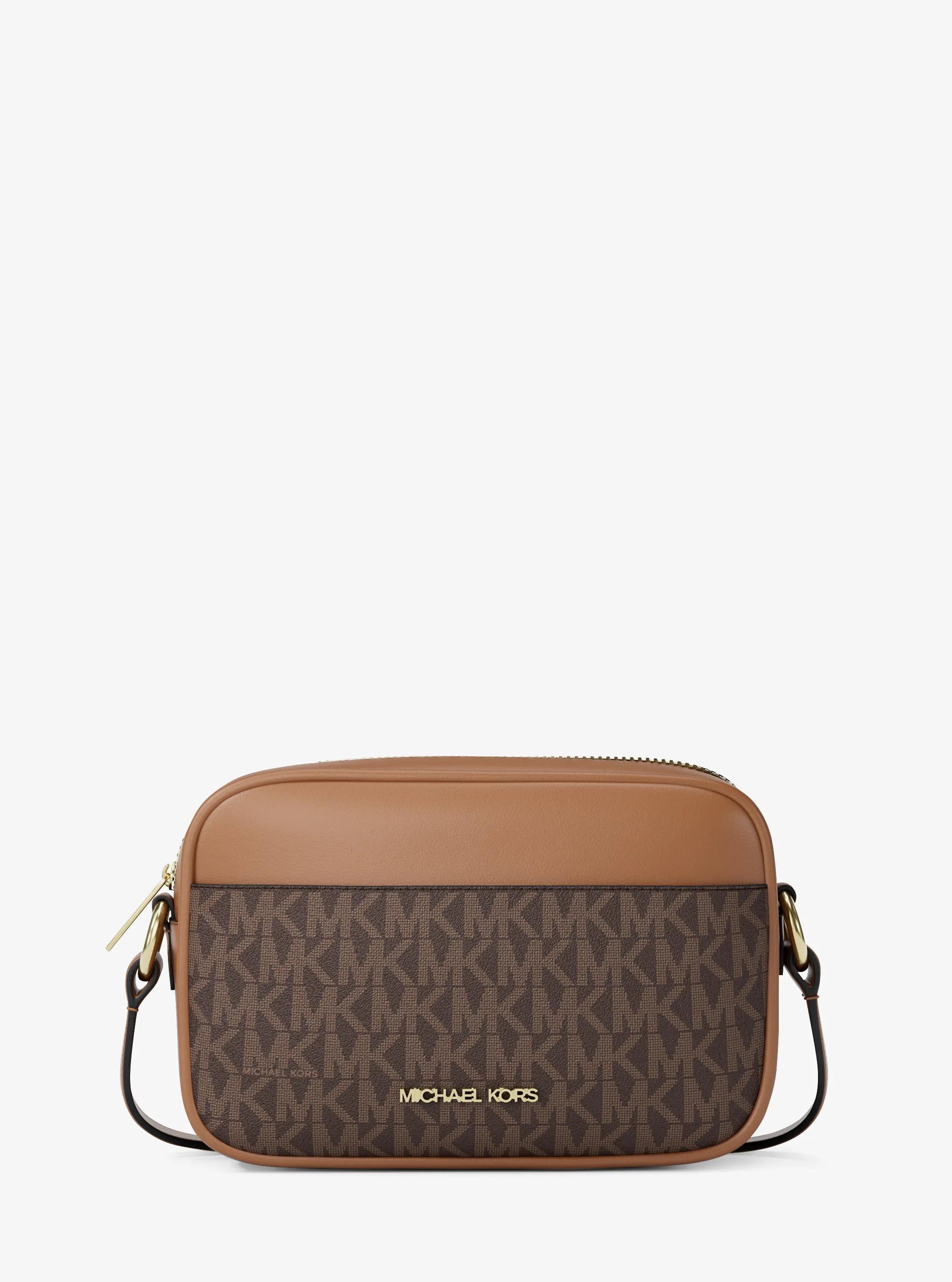 Michael Kors Jet Set Travel Large Signature logo Camera Crossbody Bag 'Brown'