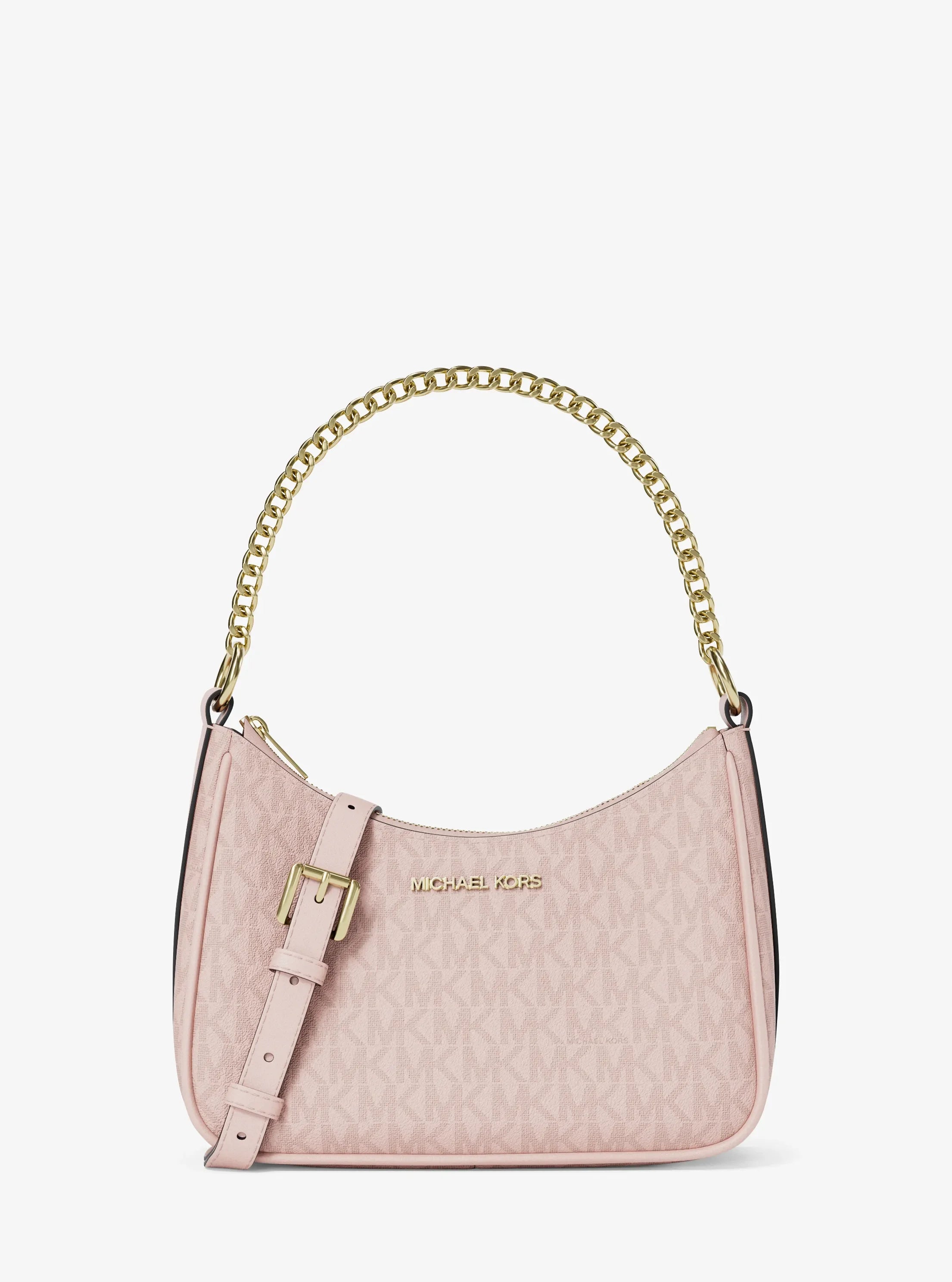 Michael Kors Jet Set Small Signature Logo Convertible Crossbody Bag 'Powder Blush'