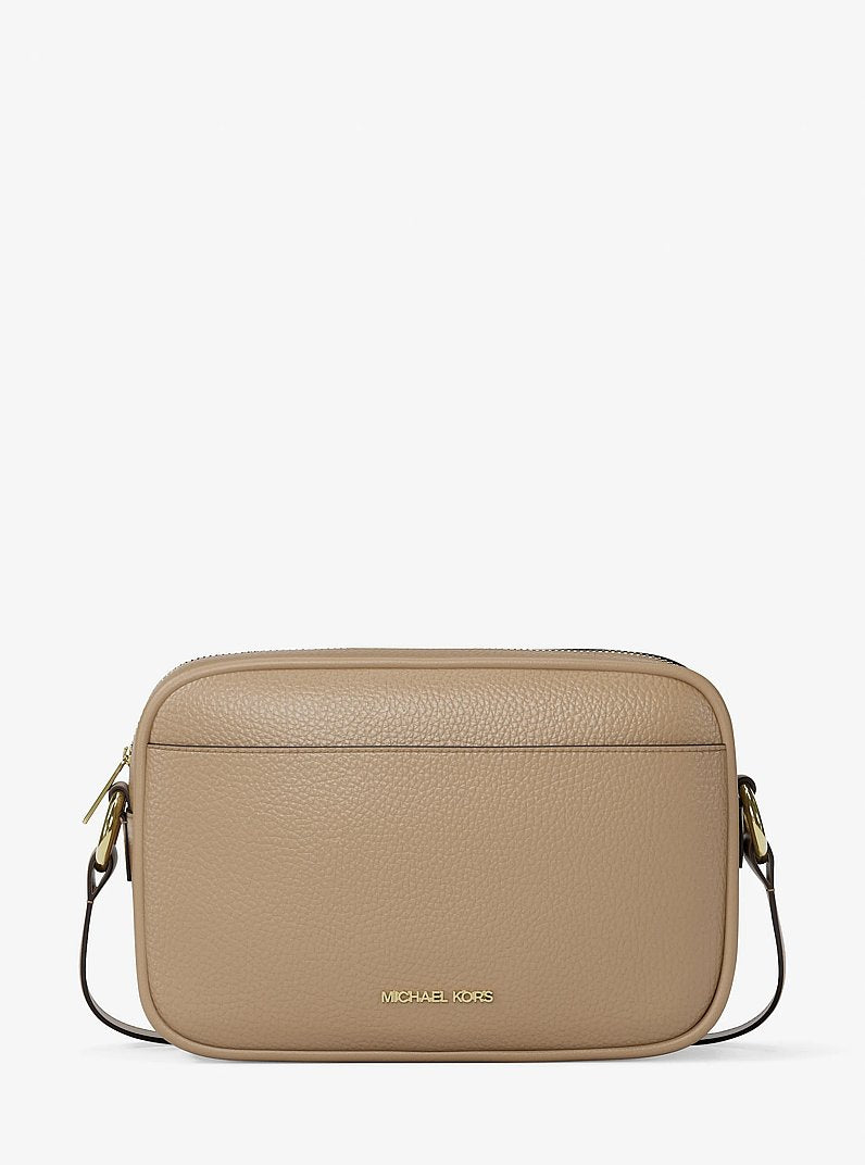 Michael Kors Jet Set Large Pebbled Leather Camera Crossbody Bag 'Camel'