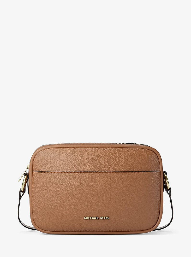 Michael Kors Jet Set Large Pebbled Leather Camera Crossbody Bag 'Luggage'
