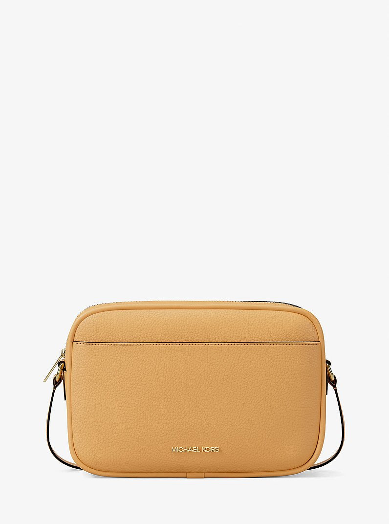 Michael Kors Jet Set Large Pebbled Leather Camera Crossbody Bag 'Honeywheat'