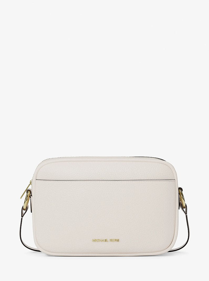 Michael Kors Jet Set Large Pebbled Leather Camera Crossbody Bag 'LT Cream'