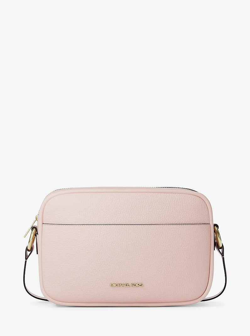 Michael Kors Jet Set Large Pebbled Leather Camera Crossbody Bag 'Powder Blush'