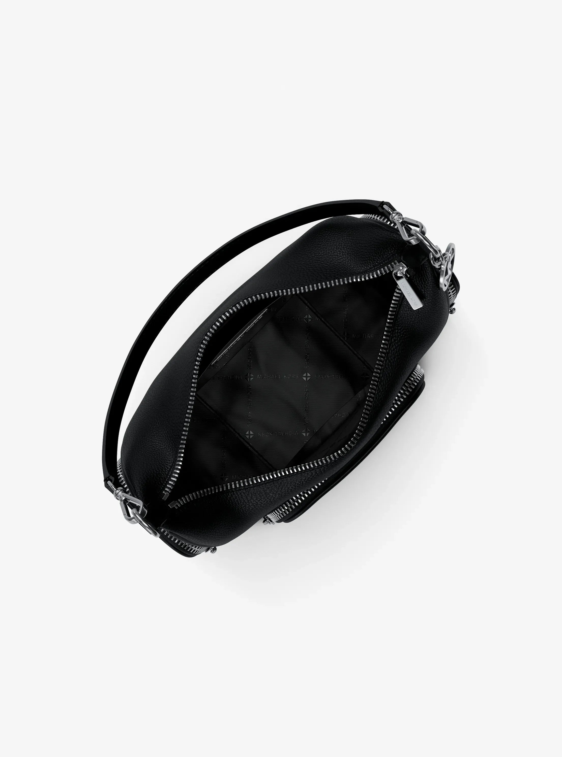 Michael Kors Merritt Small Pebbled Leather Convertible Crossbody Bag 'Black'