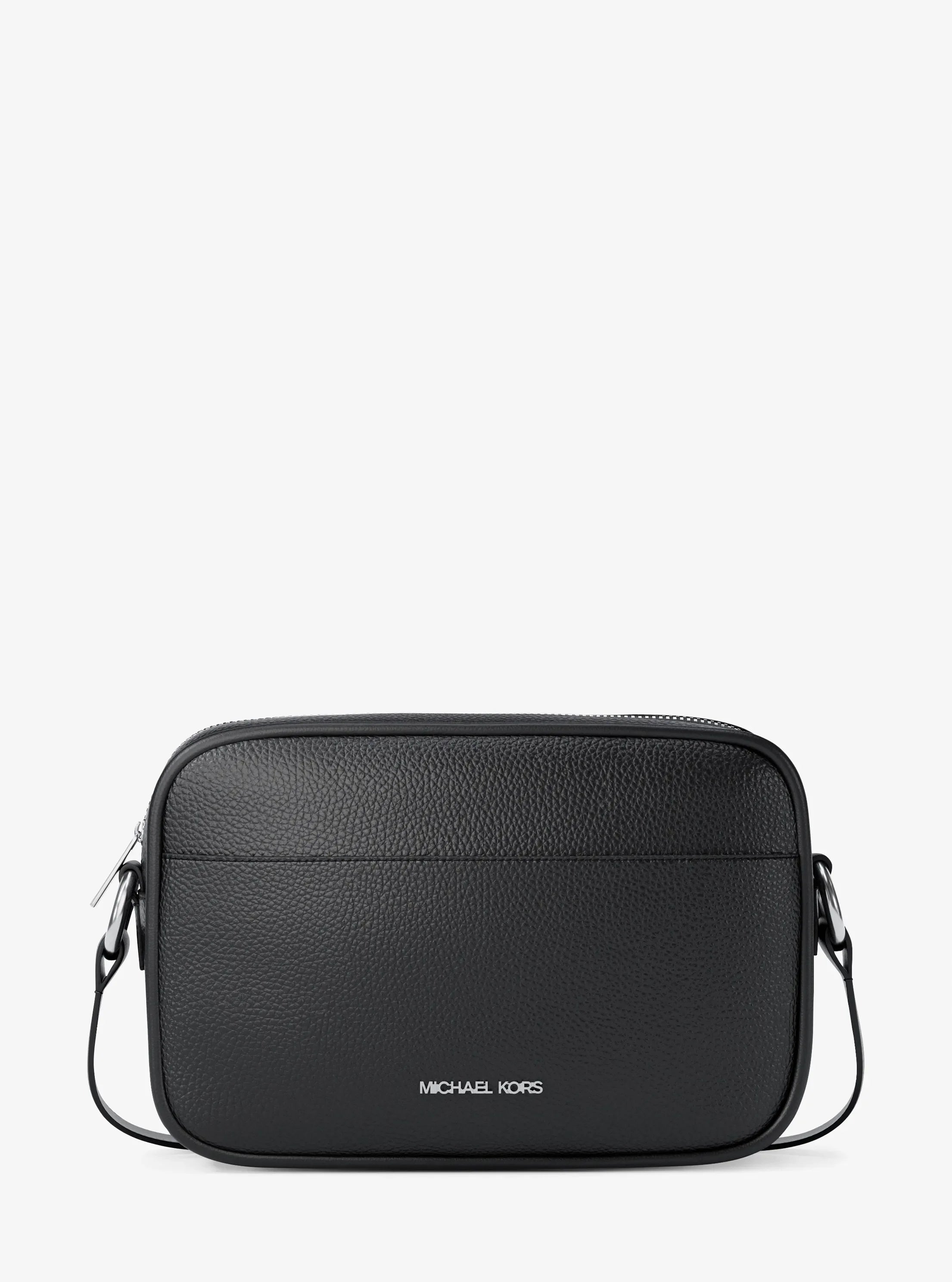 Michael Kors Jet Set Large Pebbled Leather Camera Crossbody Bag 'Black'