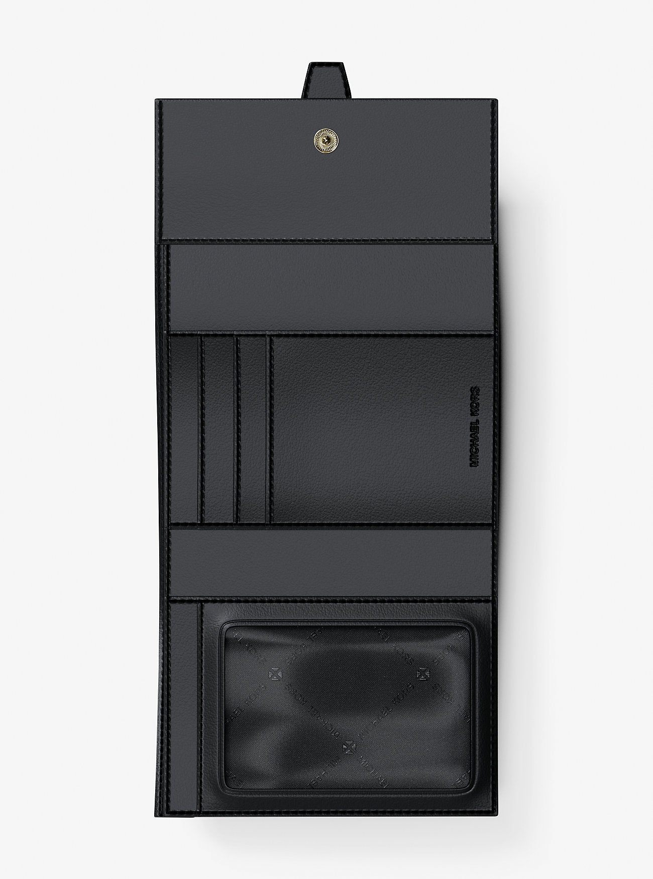 Greenwich Medium Saffiano Leather Trifold Wallet BLACK