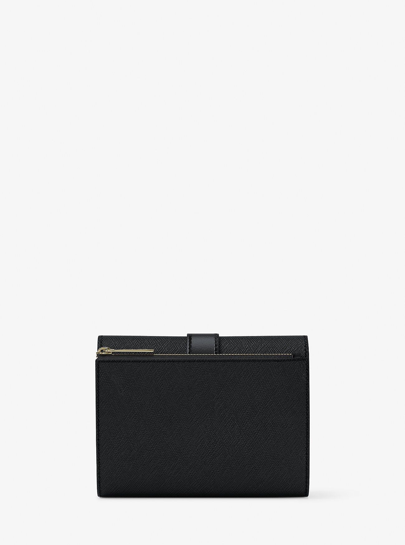 Greenwich Medium Saffiano Leather Trifold Wallet BLACK