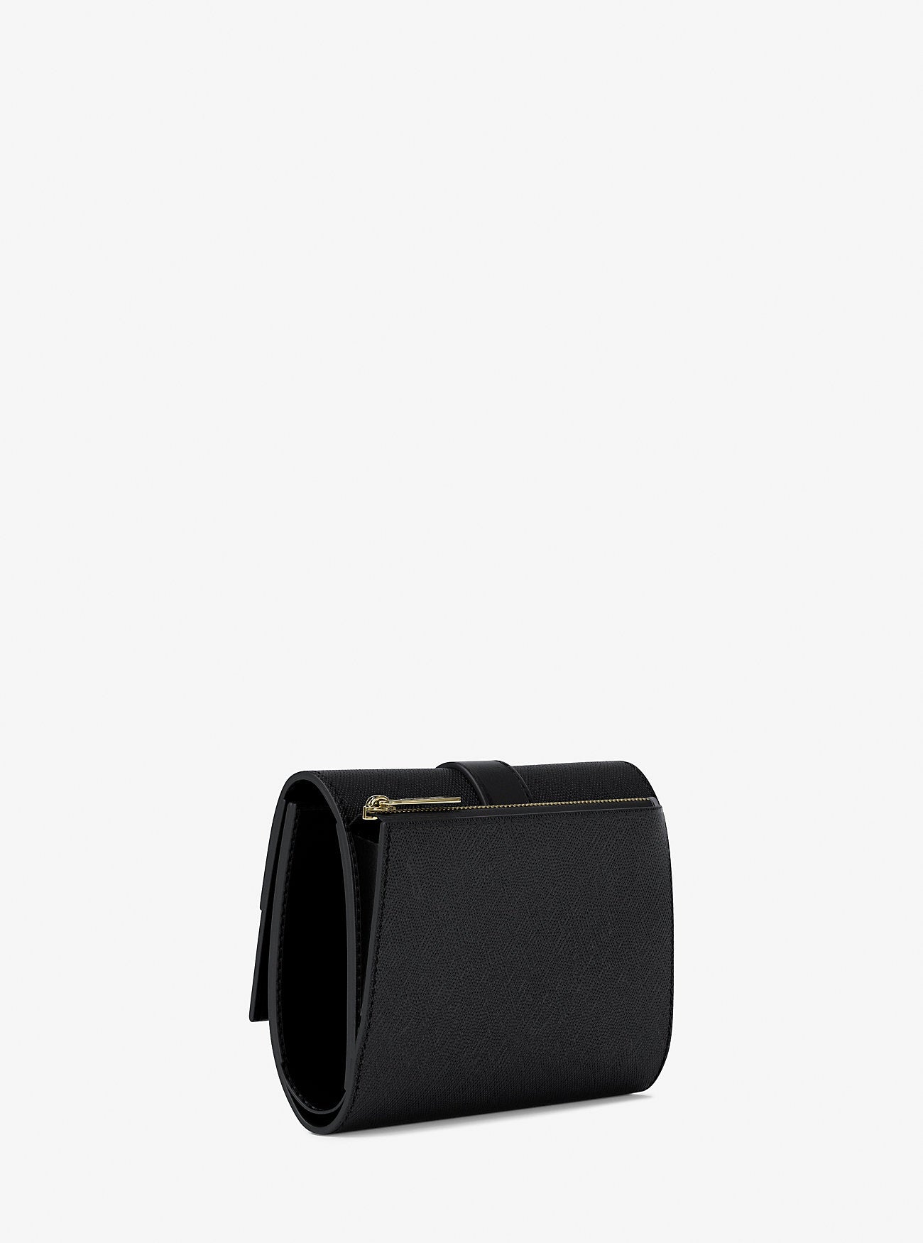 Greenwich Medium Saffiano Leather Trifold Wallet BLACK