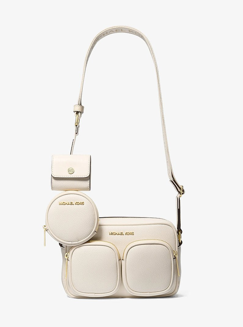 Michael Kors Jet Set Travel Medium Leather Messenger Bag 'LT Cream'