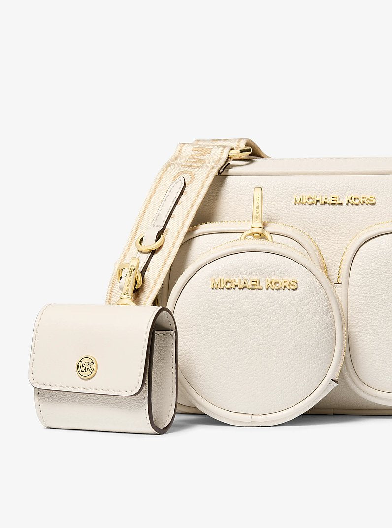 Michael Kors Jet Set Travel Medium Leather Messenger Bag 'LT Cream'