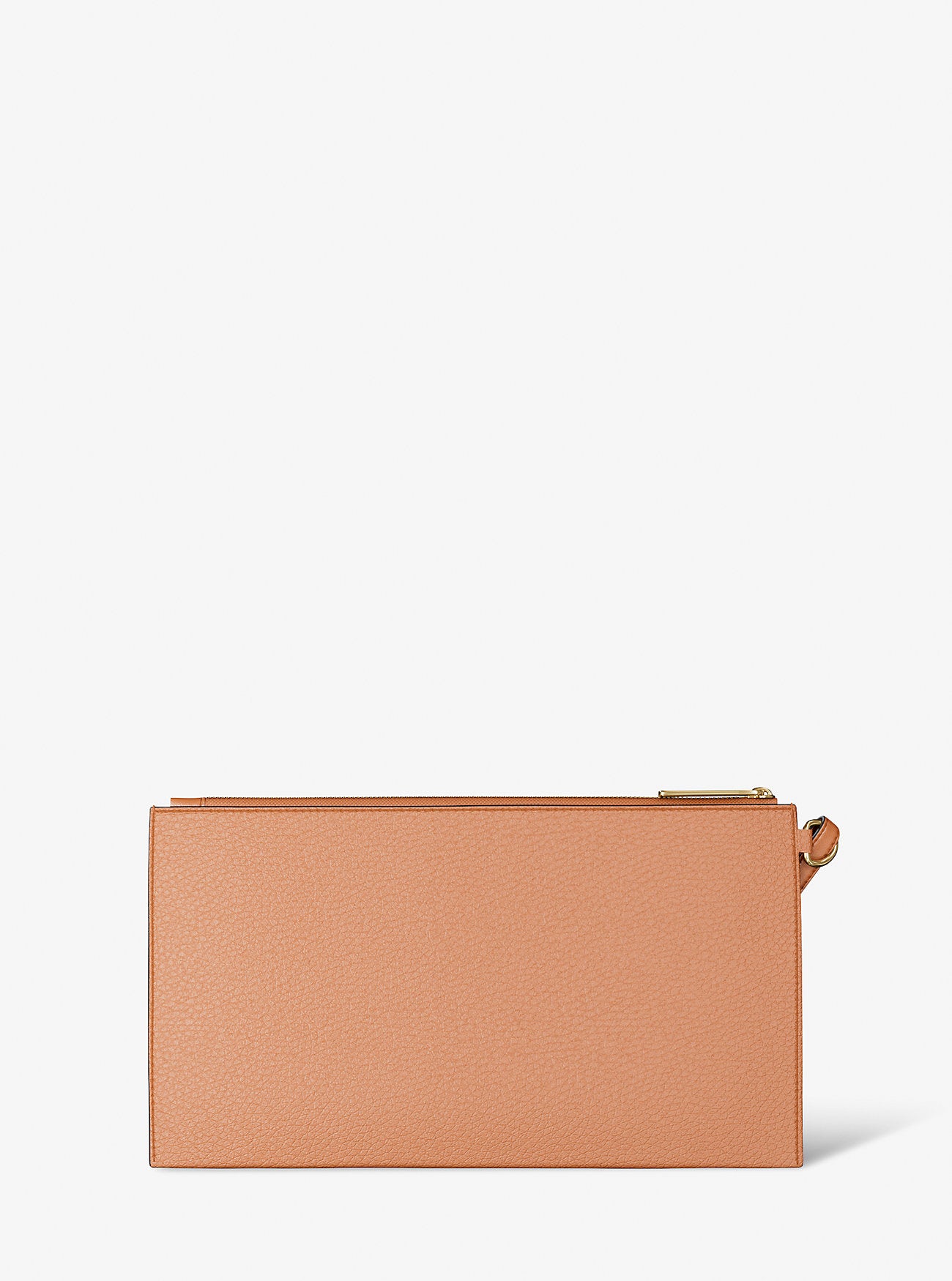 Jet Set Large Studded Pebbled Leather Wristlet LUGGAGE