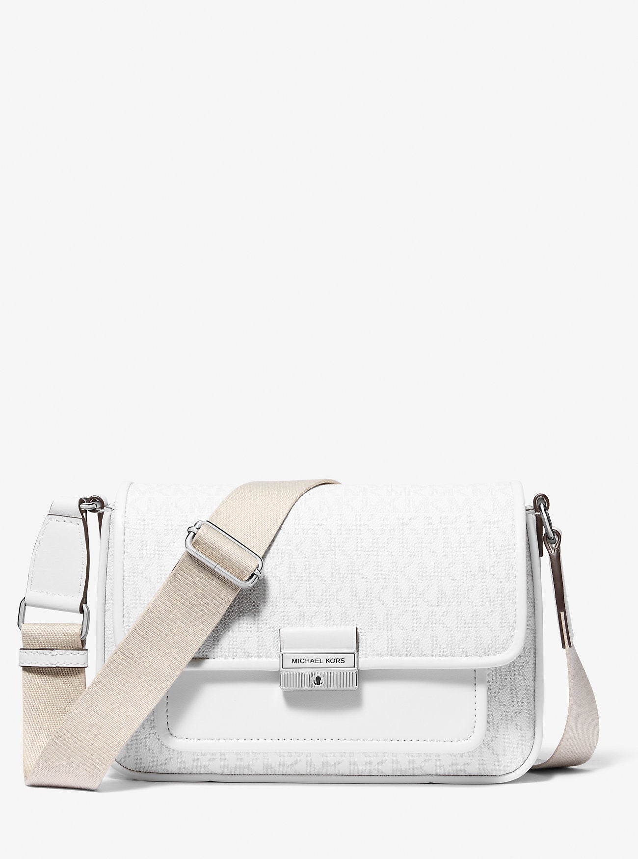 Bradshaw Medium Signature Logo Messenger Bag OPTIC WHITE