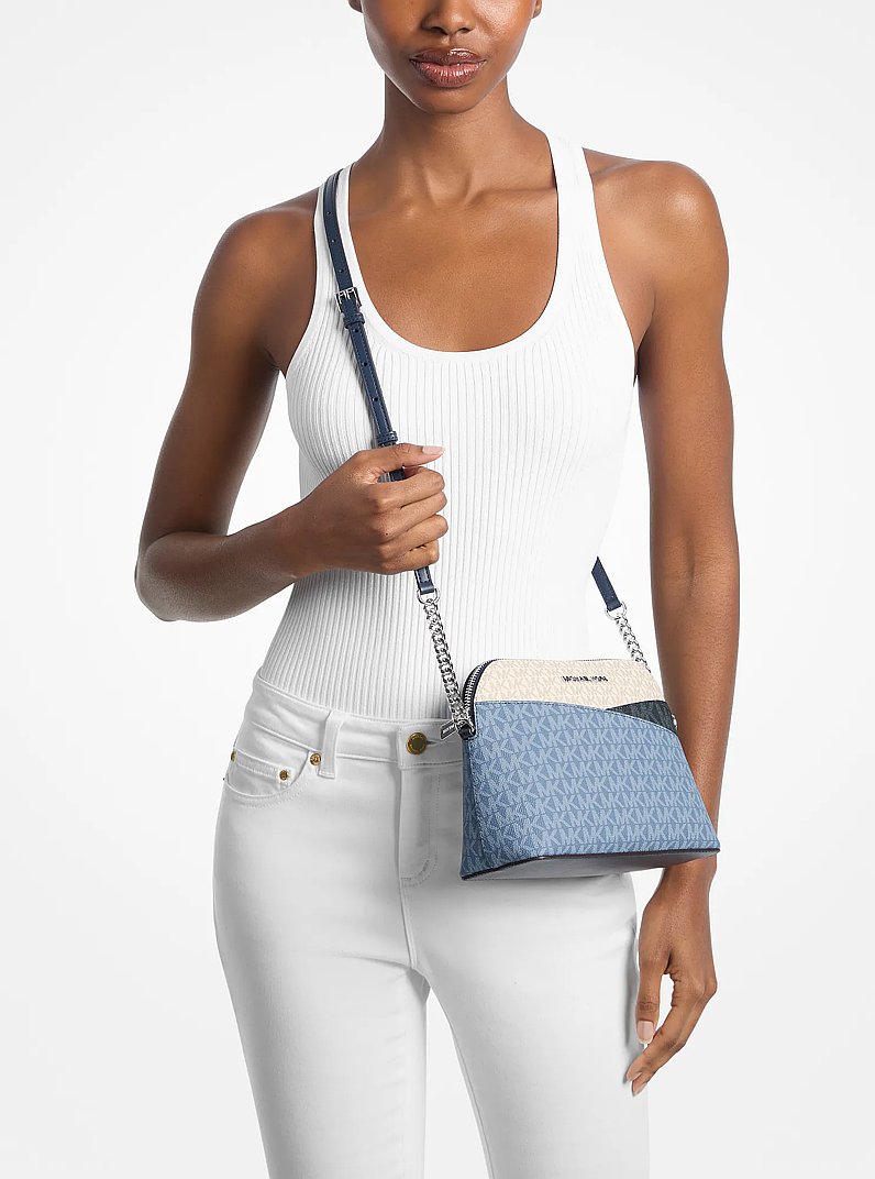 Michael Kors Jet Set Travel Color-Block Signature Logo Crossbody Bag 'Denim Multi'