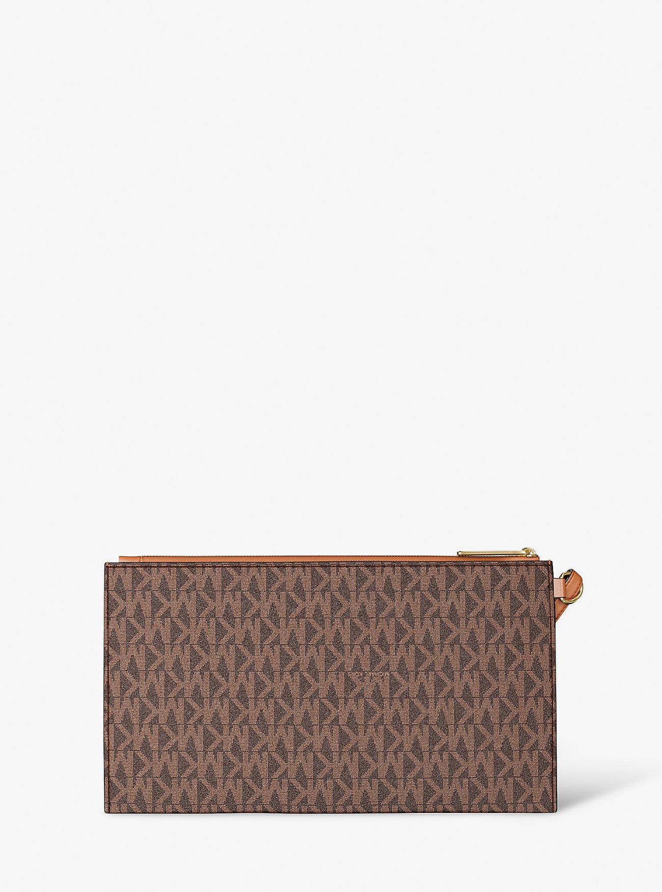 Jet Set Large Signature Logo Wristlet BROWN