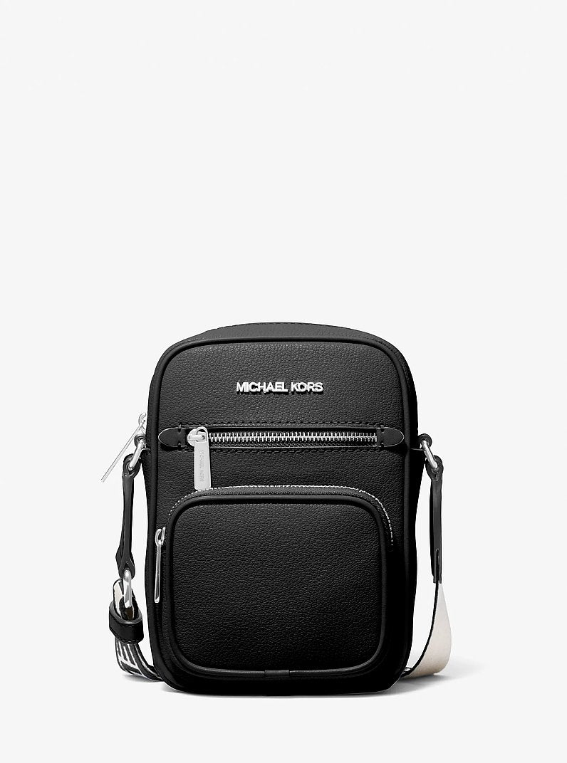 Michael Kors Jet Set Medium Leather Crossbody Bag 'Black'