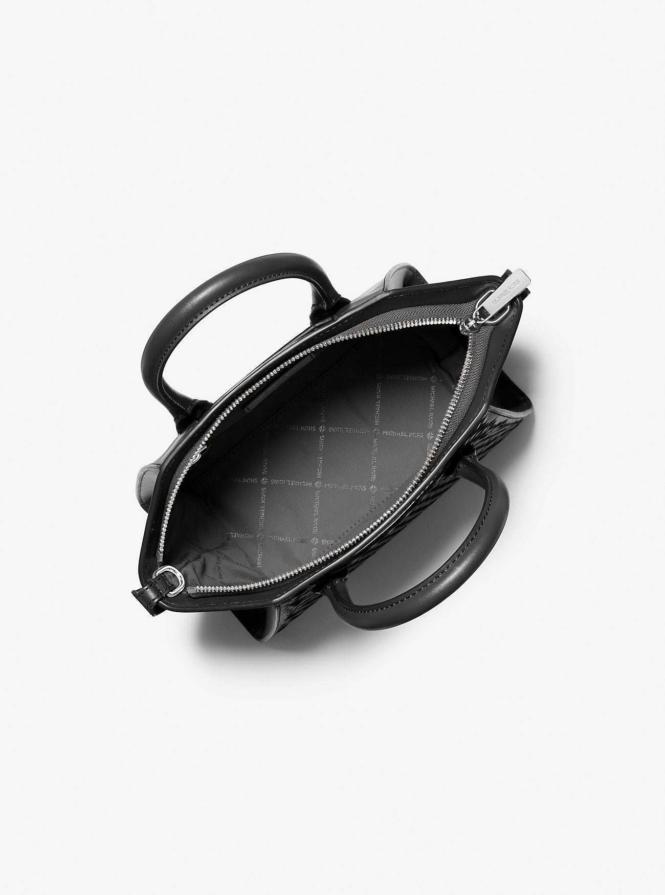 Avril Small Woven Satchel BLACK