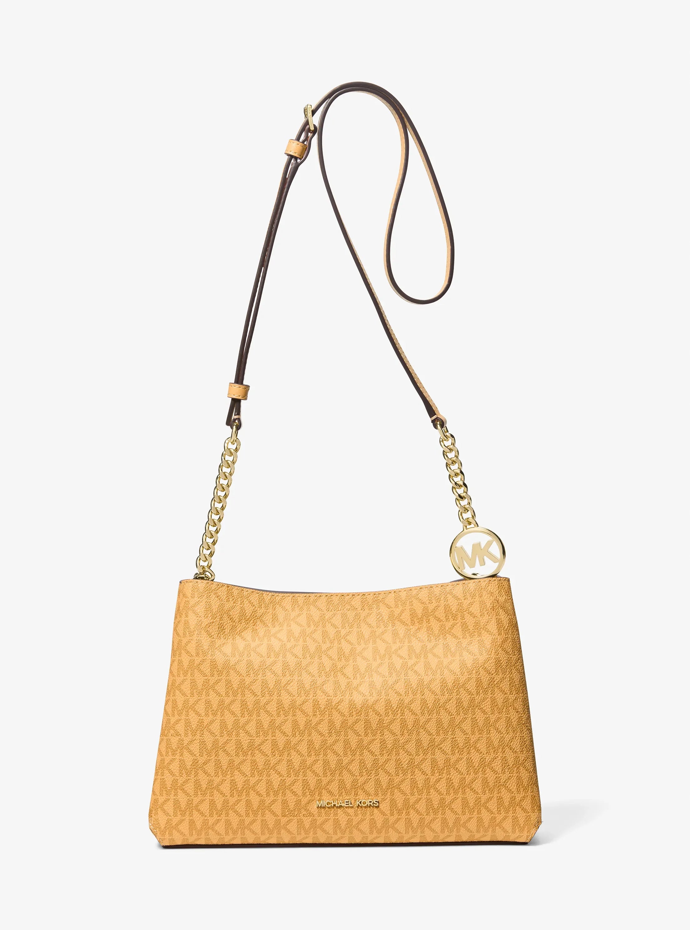Michael Kors Christina Small Signature Logo Crossbody Bag 'Honeywheat'