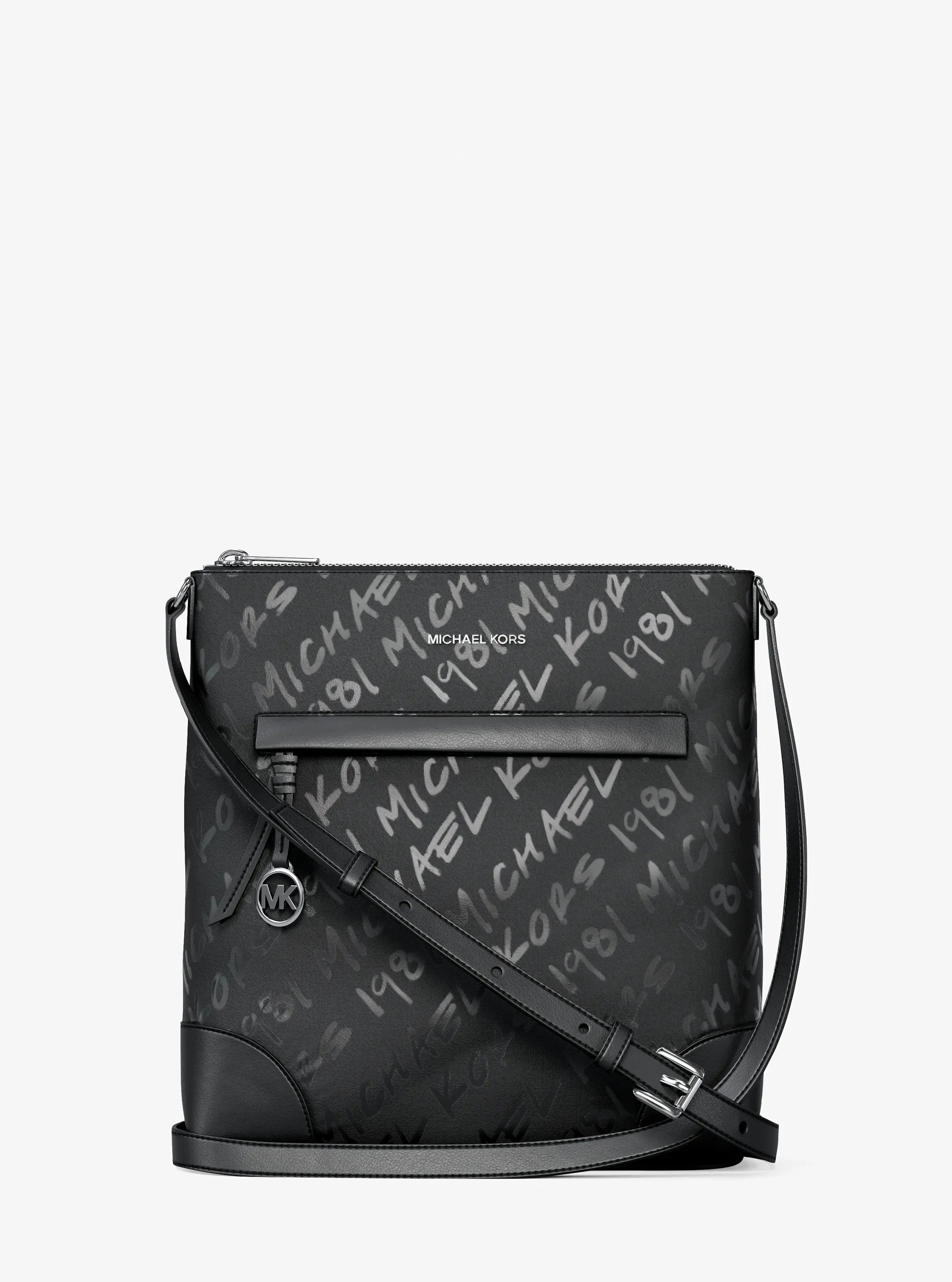 Michael Kors Prescott Small Logo Printed Nylon Crossbody Bag 'Black'