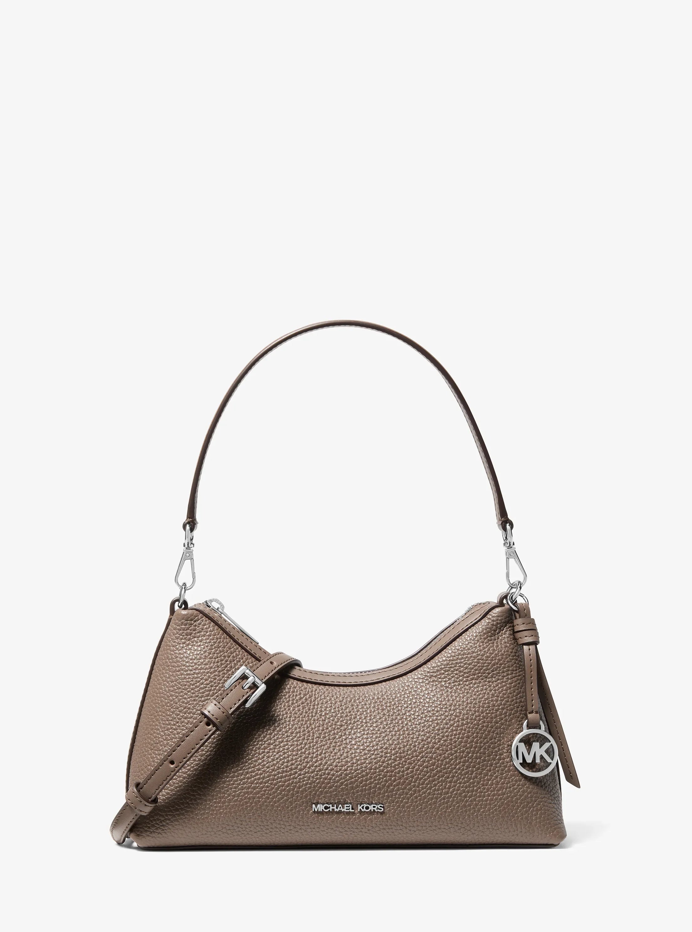 Michael Kors Sammy Small Pebbled Leather Convertible Crossbody Bag 'Mushroom'