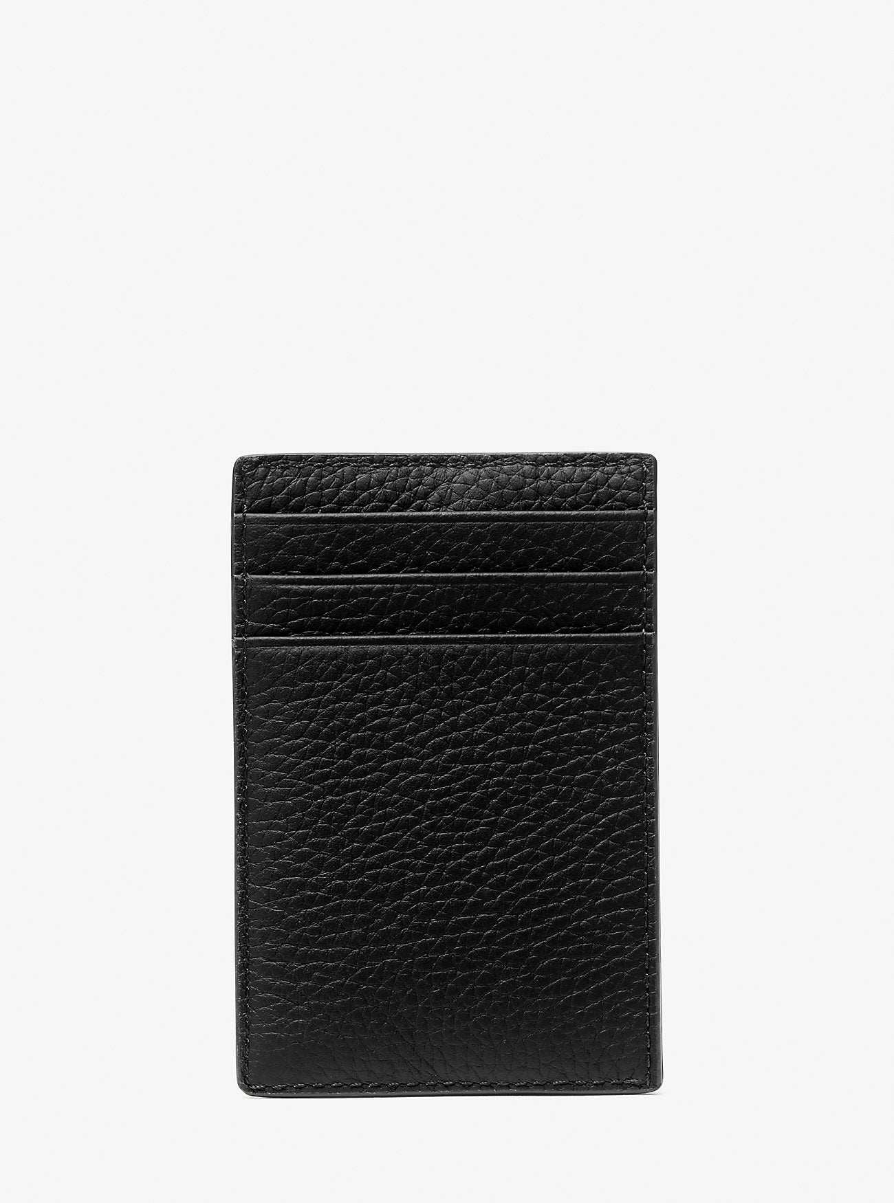 Hudson Pebbled Leather Card Case BLACK