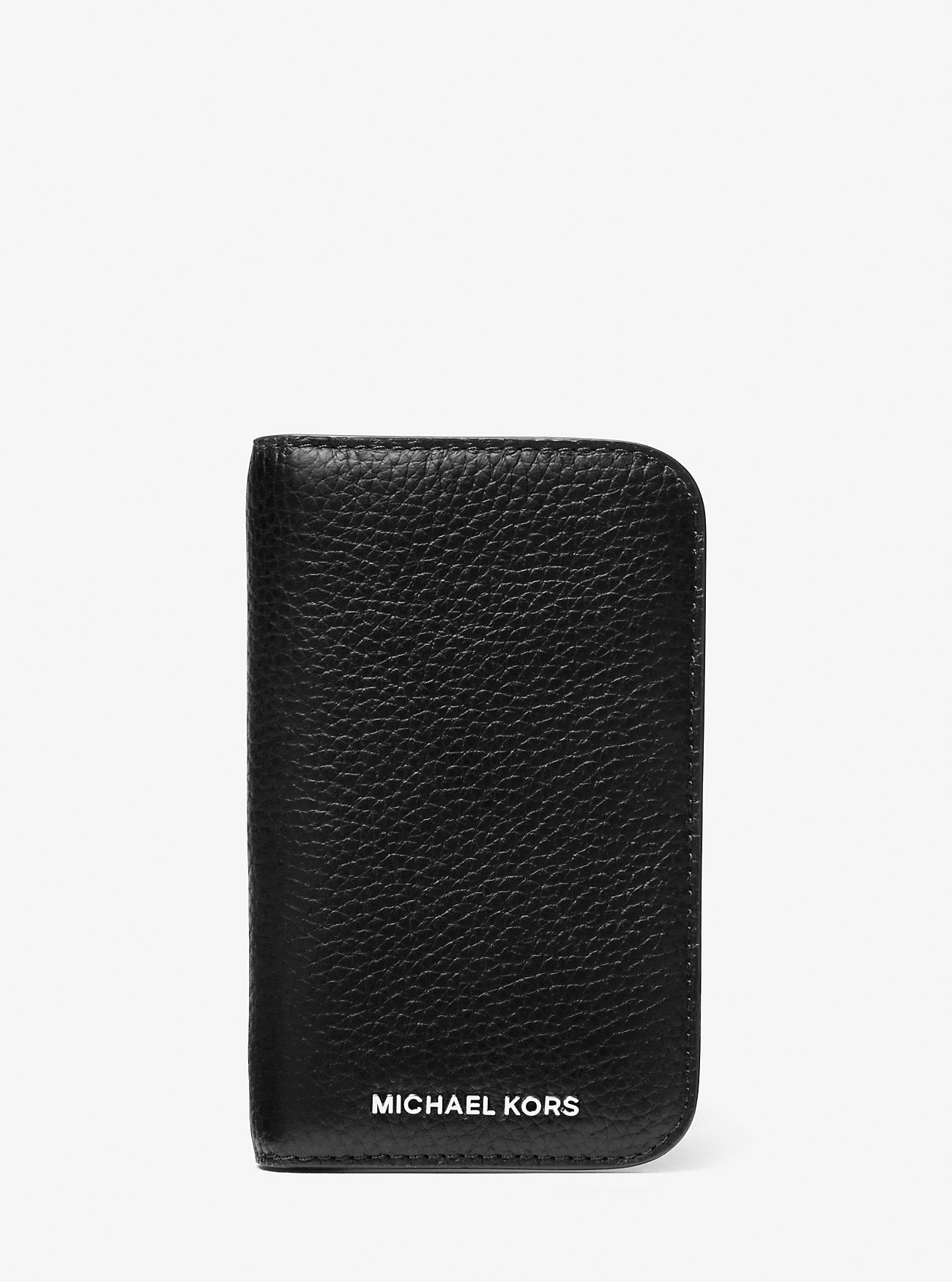 Hudson Pebbled Leather Billfold Wallet BLACK