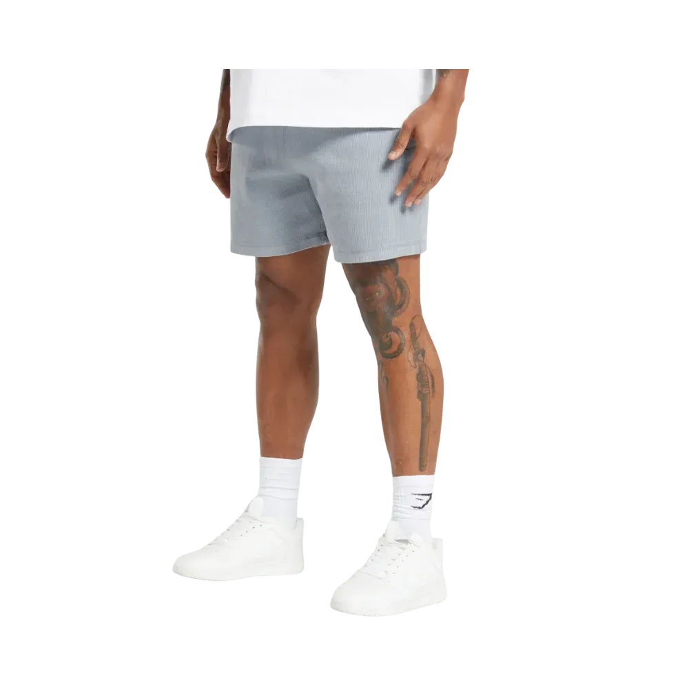 Gymshark Heavyweight Ribbed Shorts Oversized Fit Denim Grey