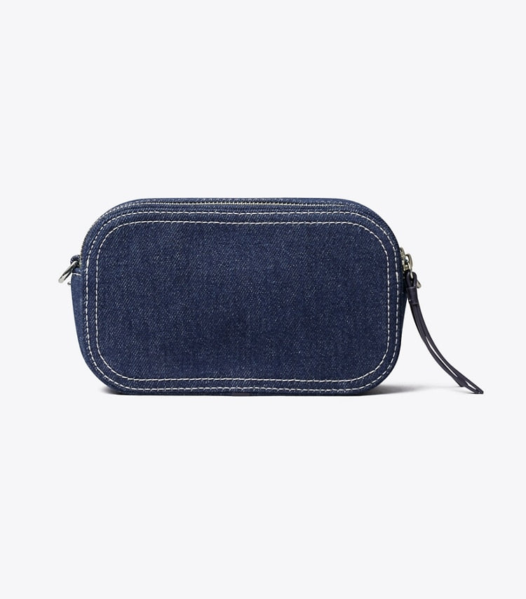 Tory Burch Mini Miller Denim Crossbody Bag Royal Navy