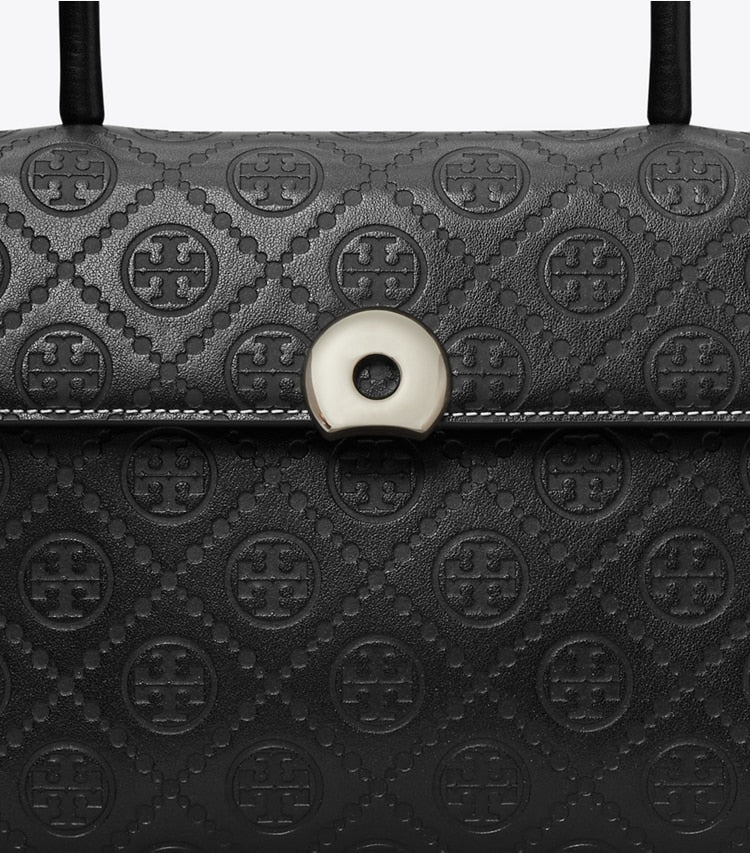 Tory Burch T Monogram Leather Small Deville Bag Black