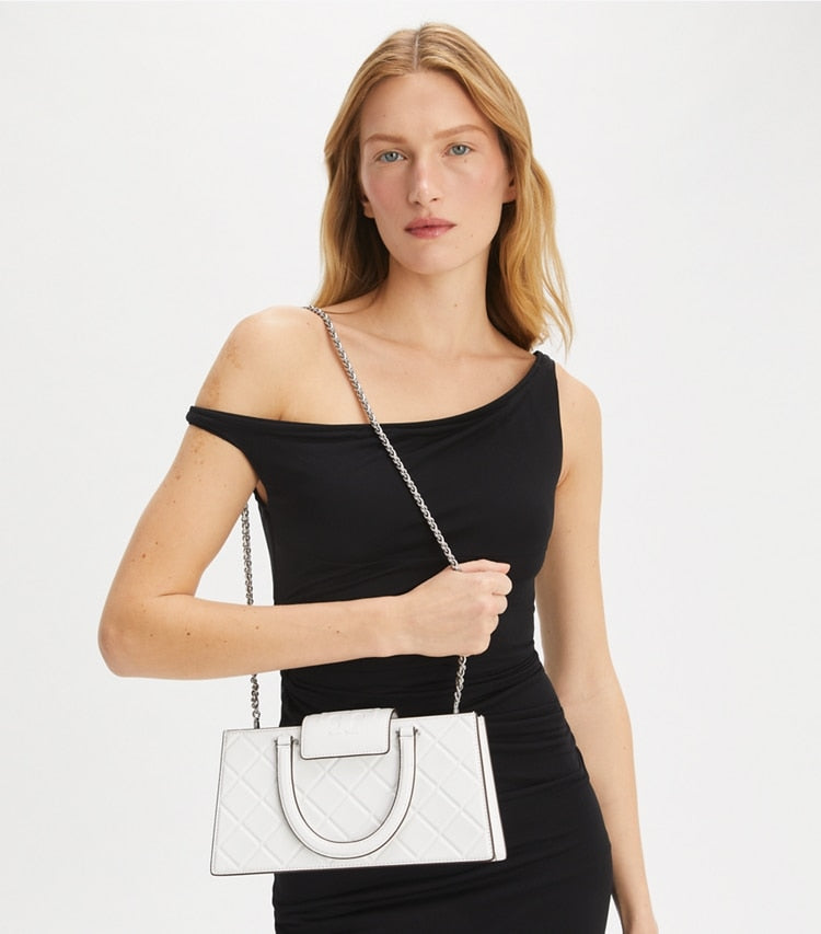 Tory Burch Fleming East-West Tote Blanc
