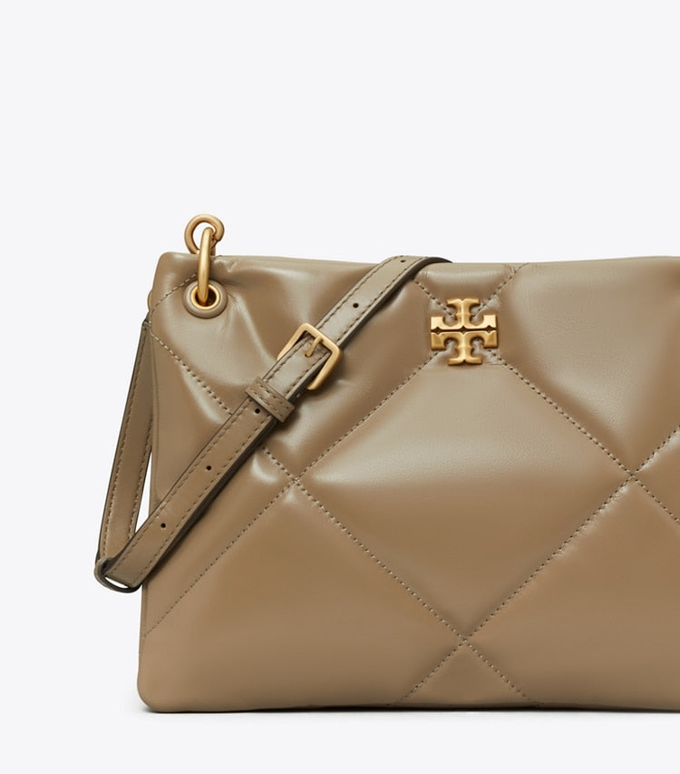 Tory Burch Small Kira Diamond Quilt Shoulder Bag Taupe Oak