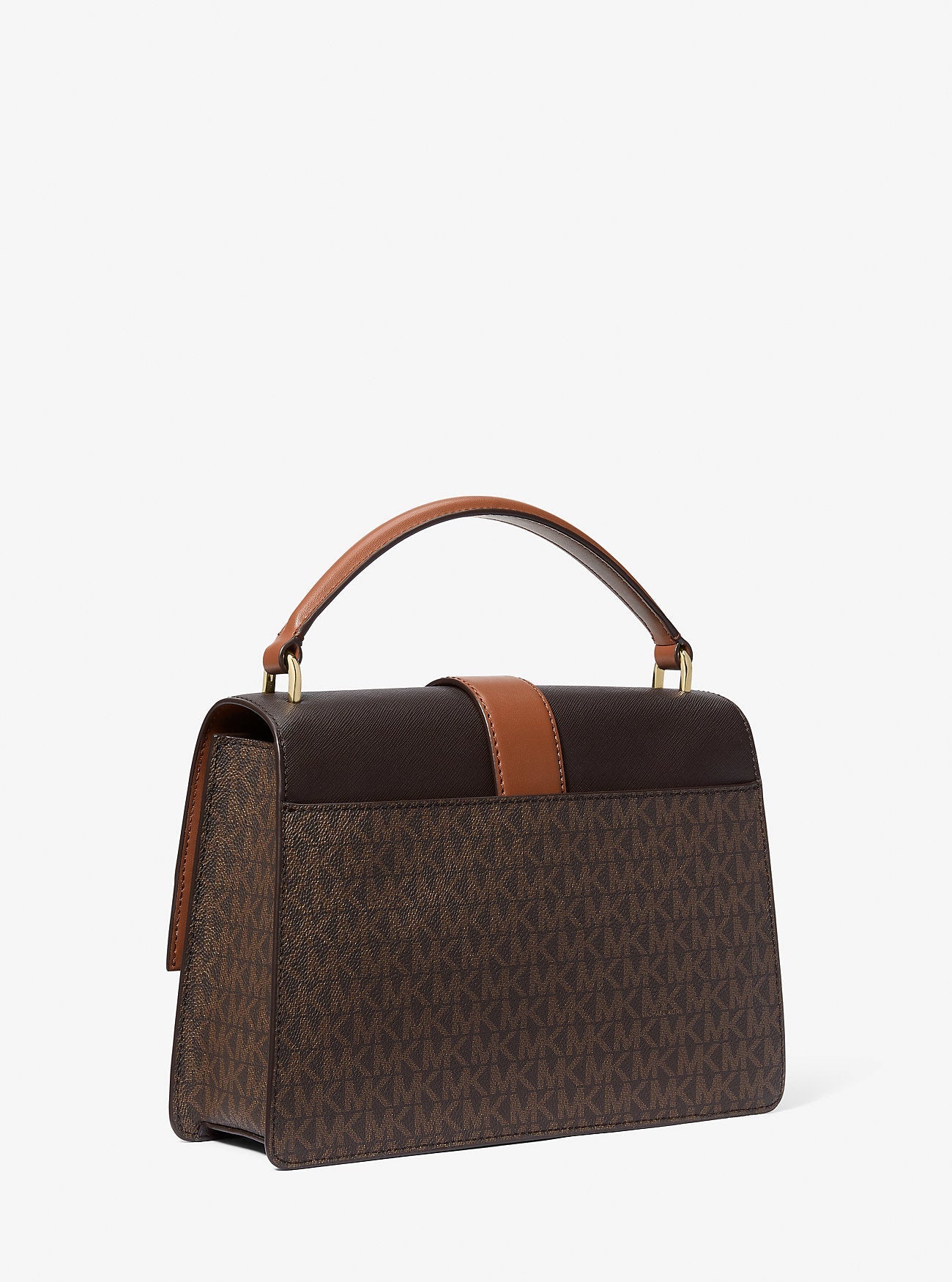 Michael Kors Greenwich Medium Signature Logo Satchel Brown
