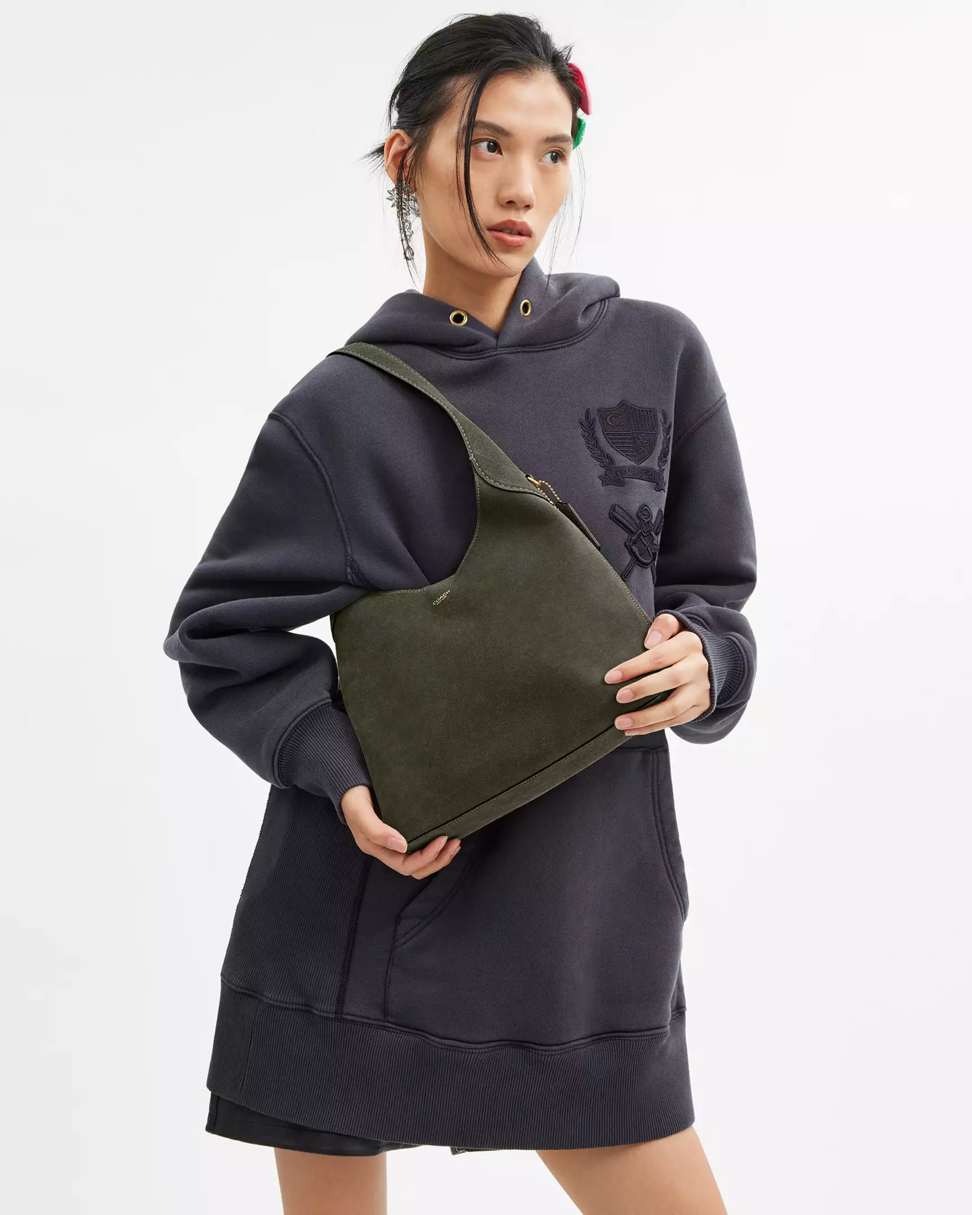 Coach Brooklyn Shoulder Bag 28 'Suede Brass Olive'