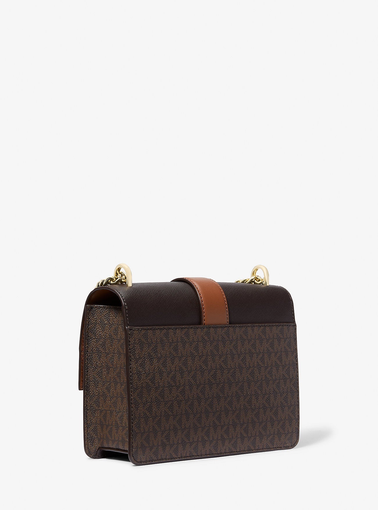 Michael Kors Greenwich Small Color-Block Signature Logo Crossbody Bag Brown Multi