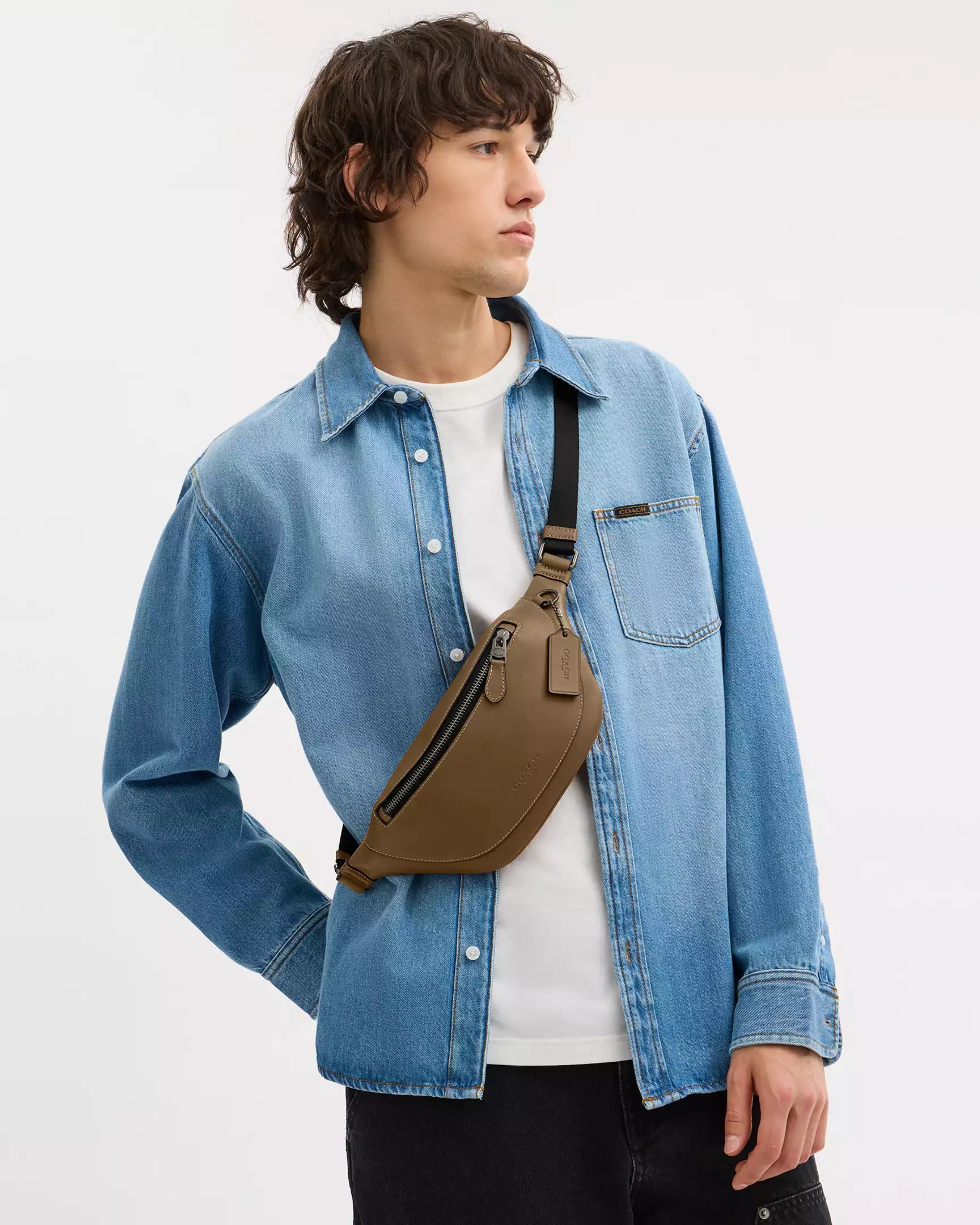 Coach Warren Mini Belt Bag 'Gunmetal Green'