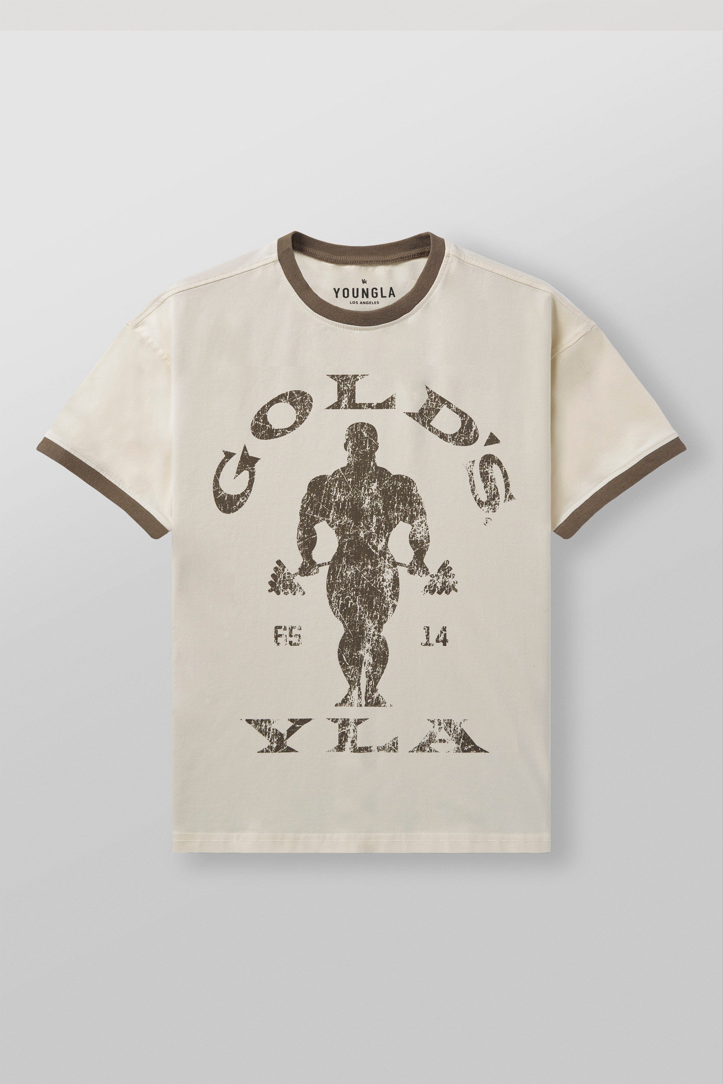Young La 4009 - Golds Gym Ringer Tees 'Off-White'