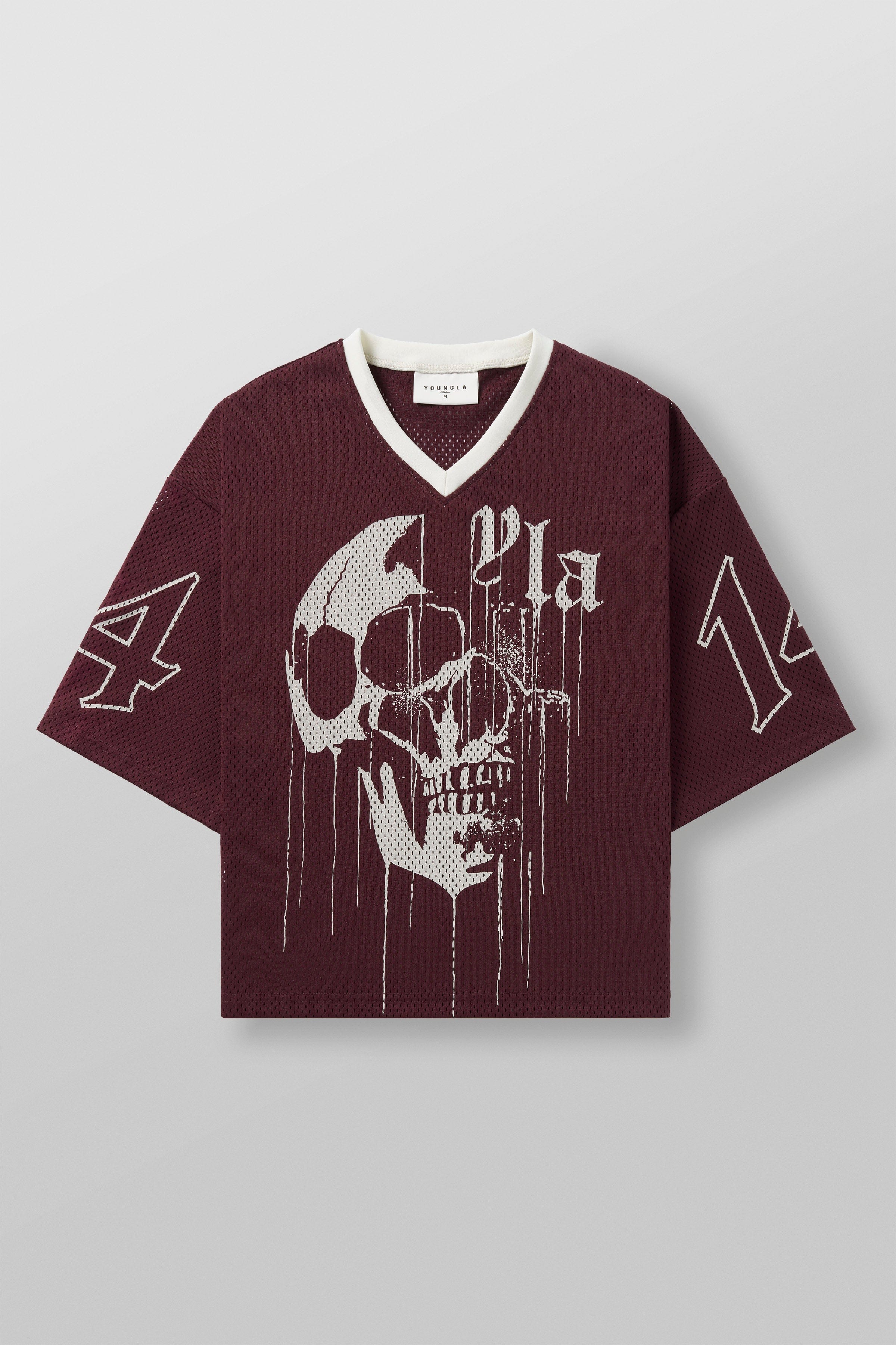 YoungLA 4015 - Drippy Skull Jersey 'Burgundy'