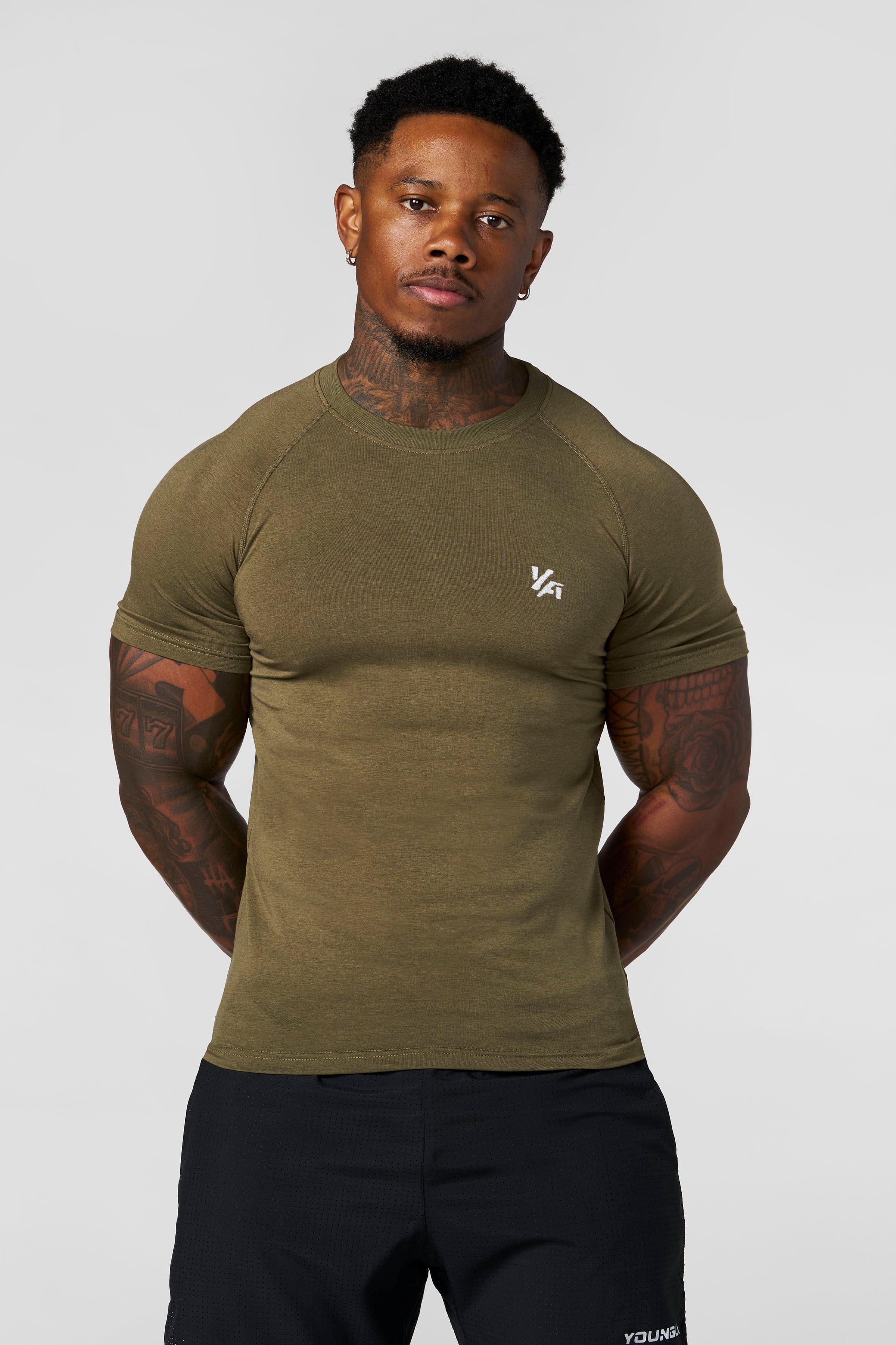 Young La 4016 - Natural Cotton Compression Tees 'Olive'