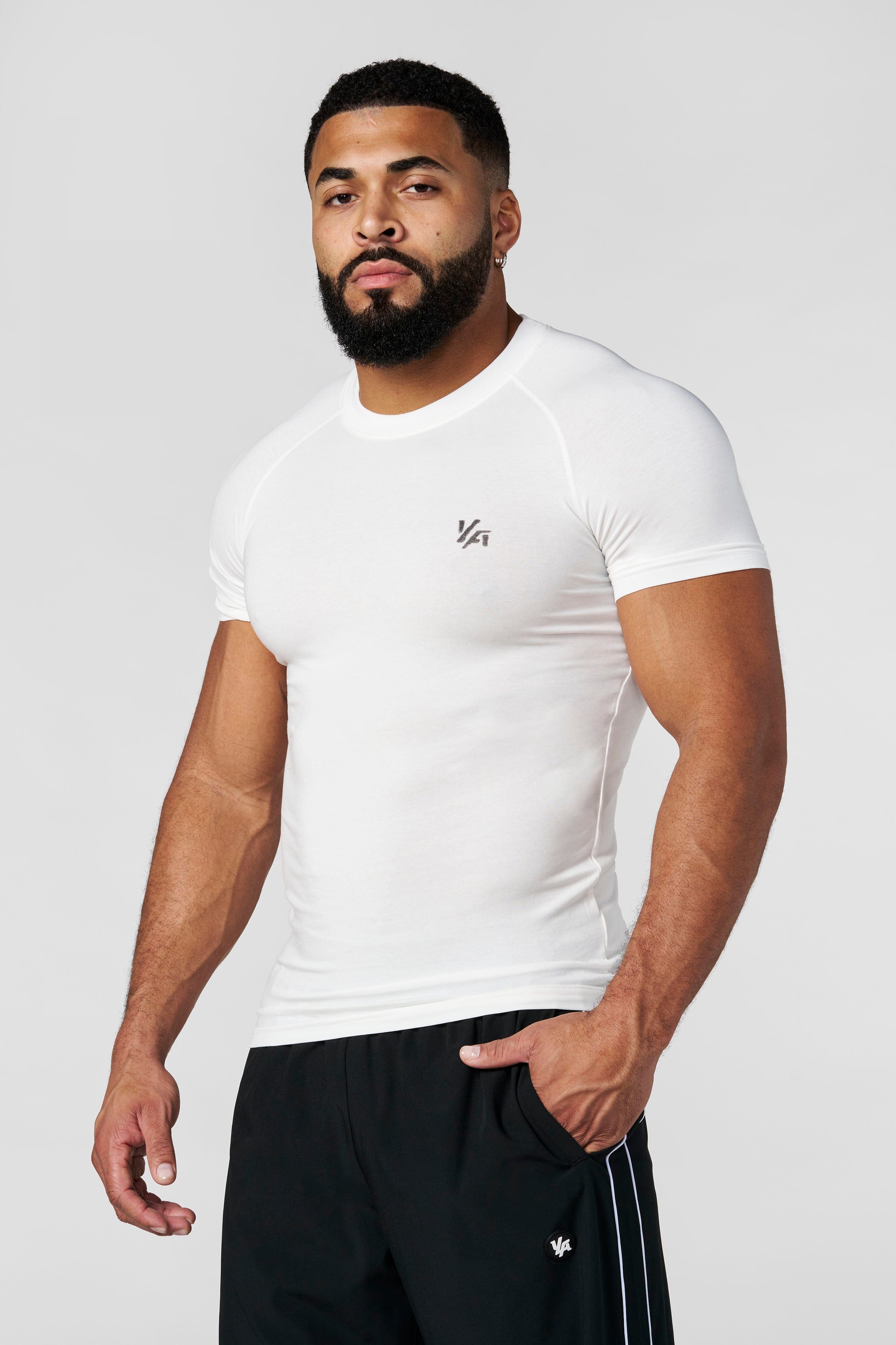YoungLA 4016 - Natural Cotton Compression Tees 'White'