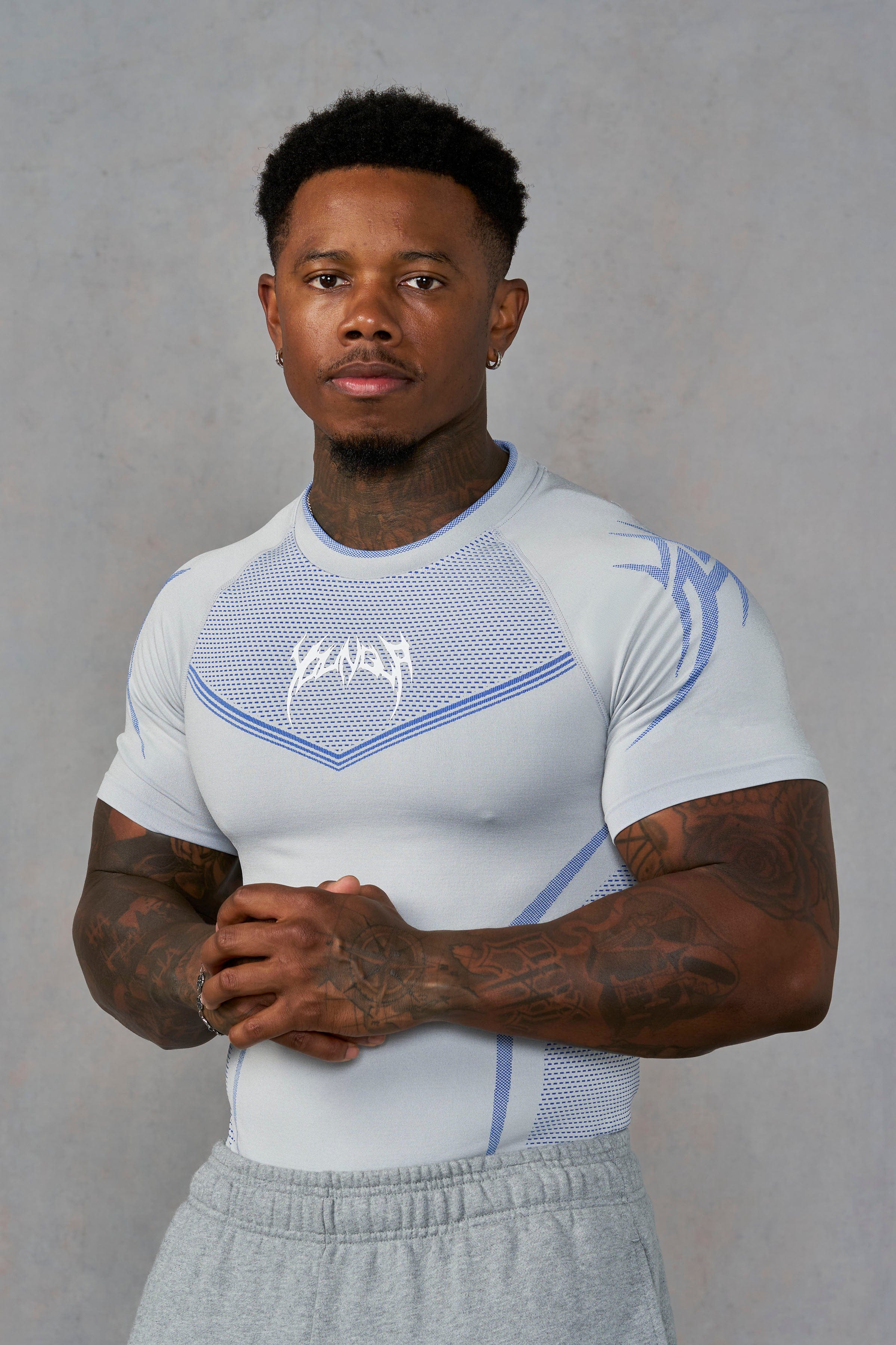 Young La 4065 - Warrior X Compression Tees 'Grey Blue'