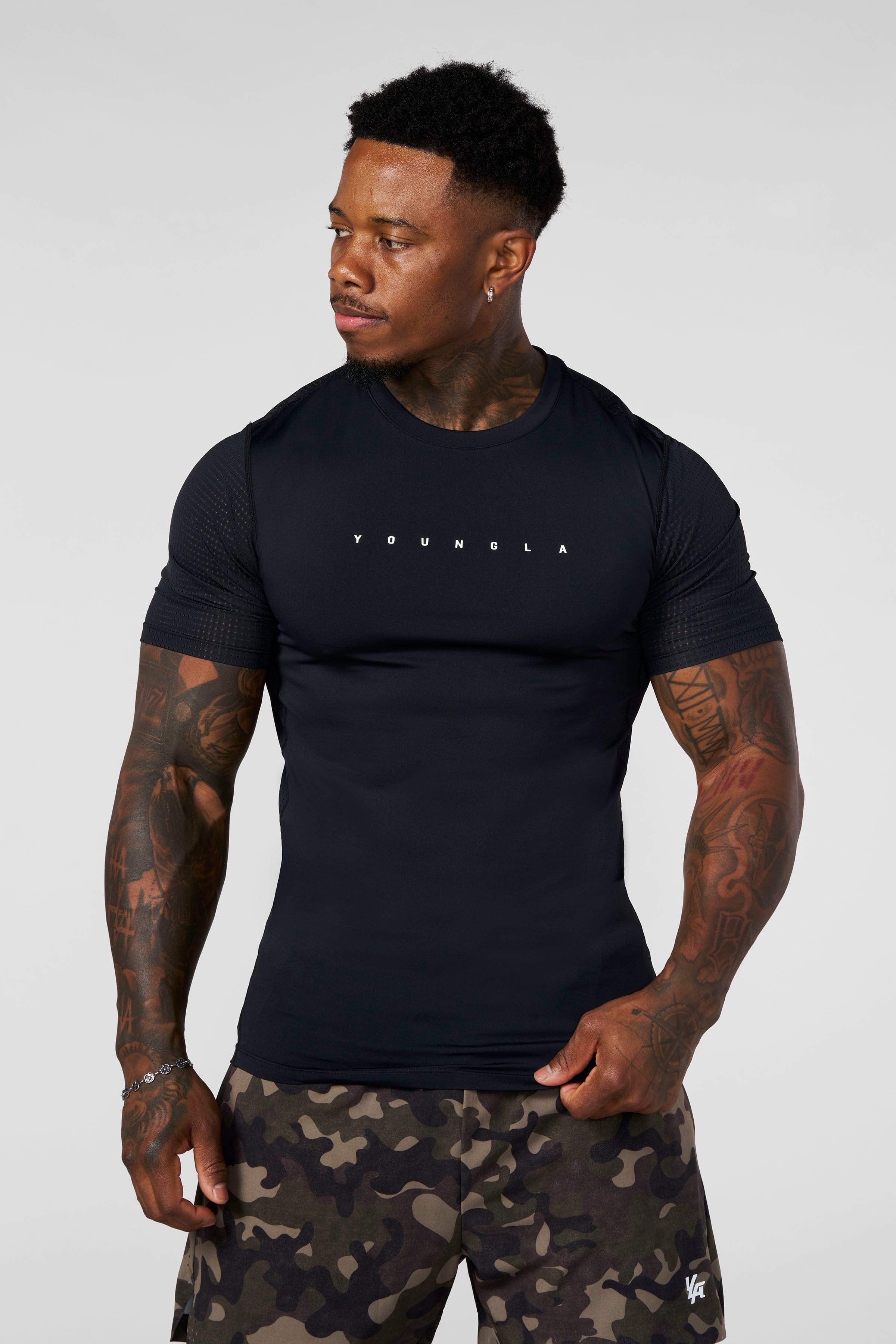 YoungLA 4083 - AirFlex Compression Tees 'Black'