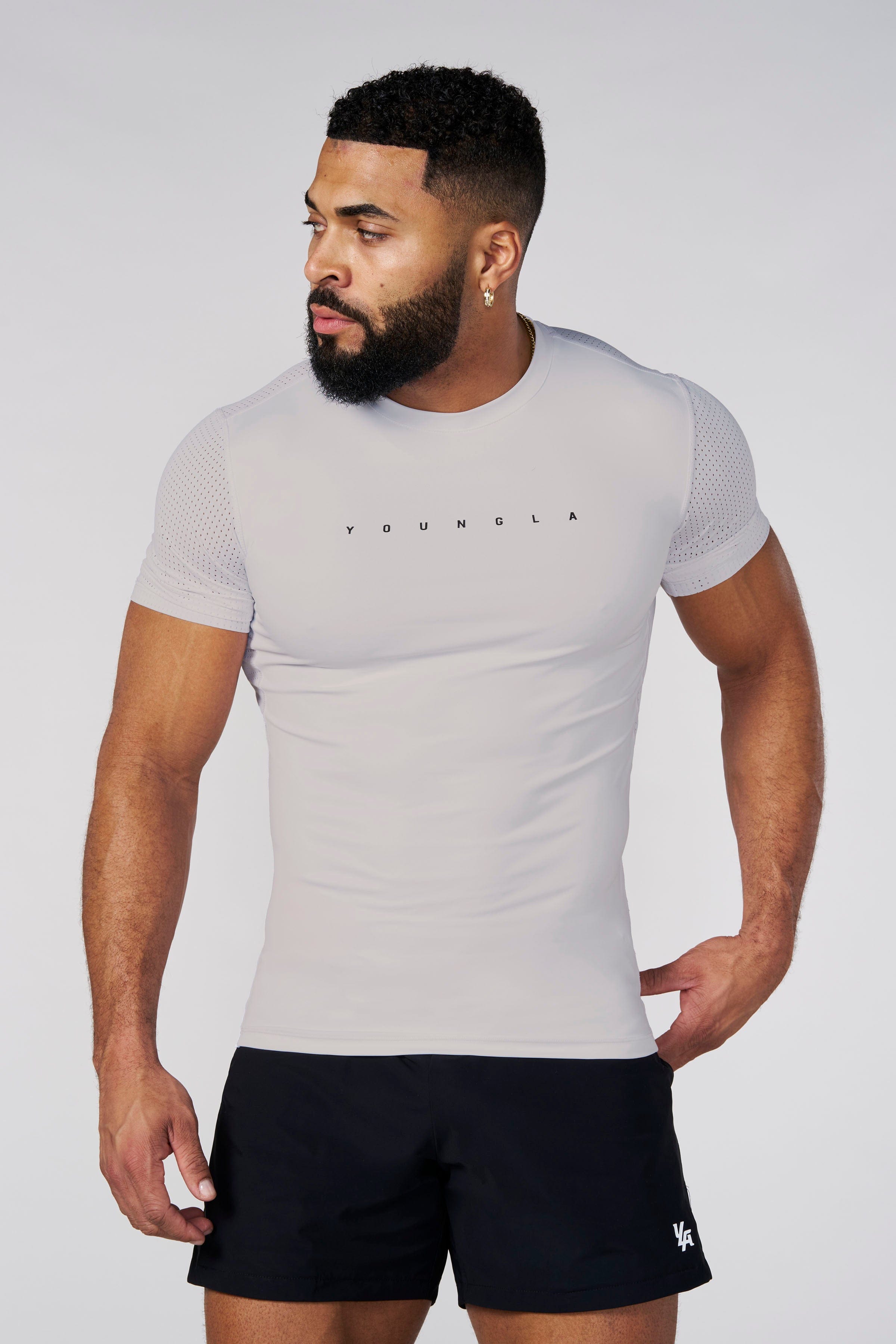 YoungLA 4083 - AirFlex Compression Tees 'Light Grey'