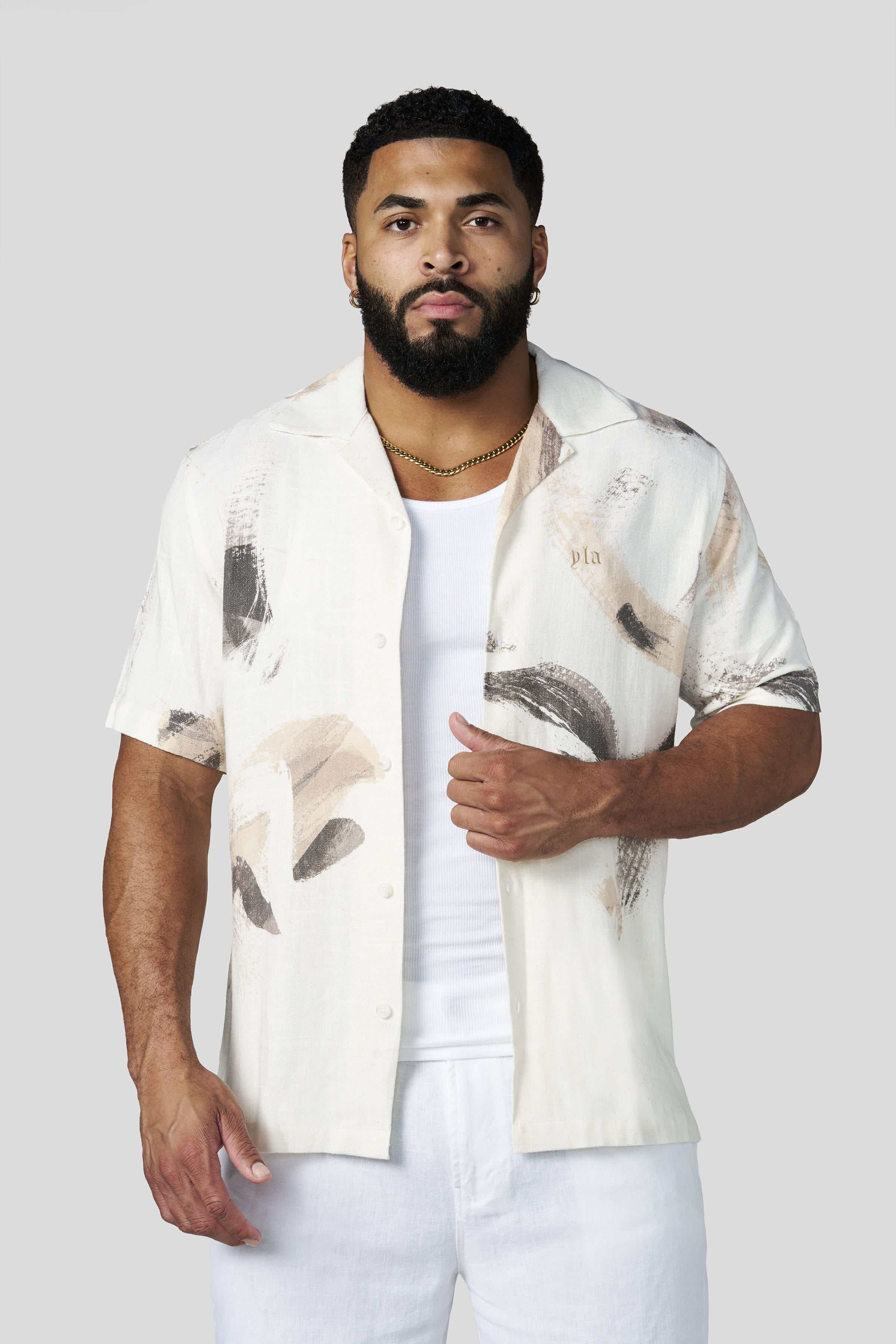Young La 4087 - Riviera Art Button-Ups 'Abstract'